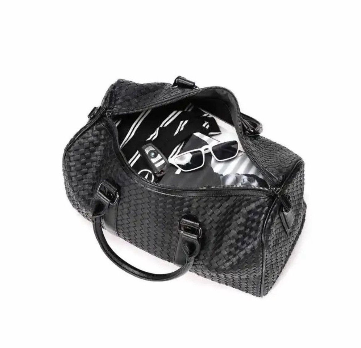 Japanese Brand × Vintage Outdoor retro woven travel duffle bag pu leather Size ONE SIZE - 6 Thumbnail