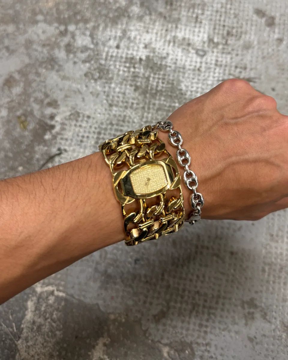 Roberto Cavalli 2000s Roberto Cavalli Chain Linked Gold Contemporary Watch Size ONE SIZE - 1 Thumbnail