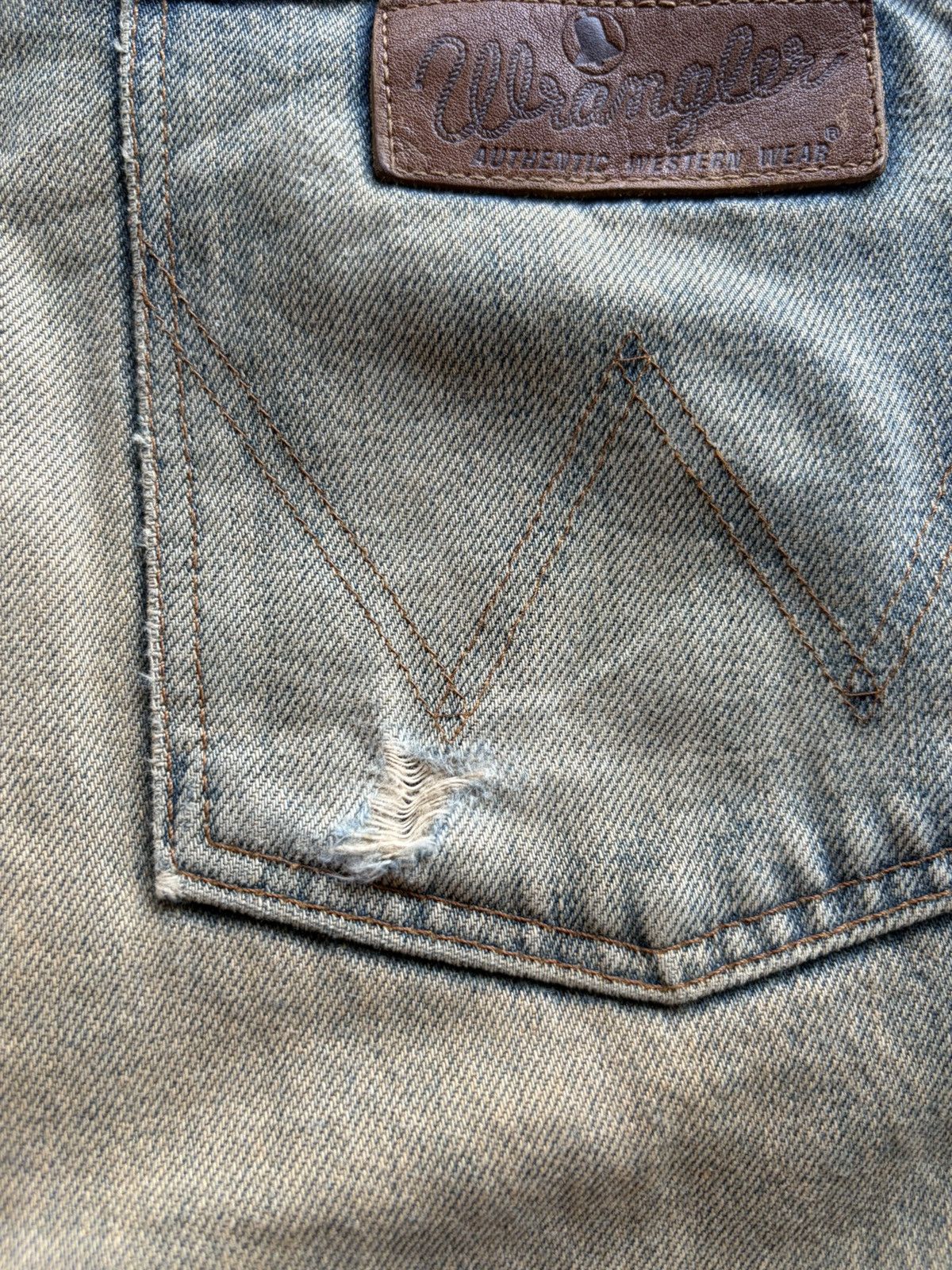 Kapital VINTAGE WRANGLER SELVEDGE BAGGY RUSTY DISTRESSED DENIM Size US 30 / EU 46 - 22 Thumbnail