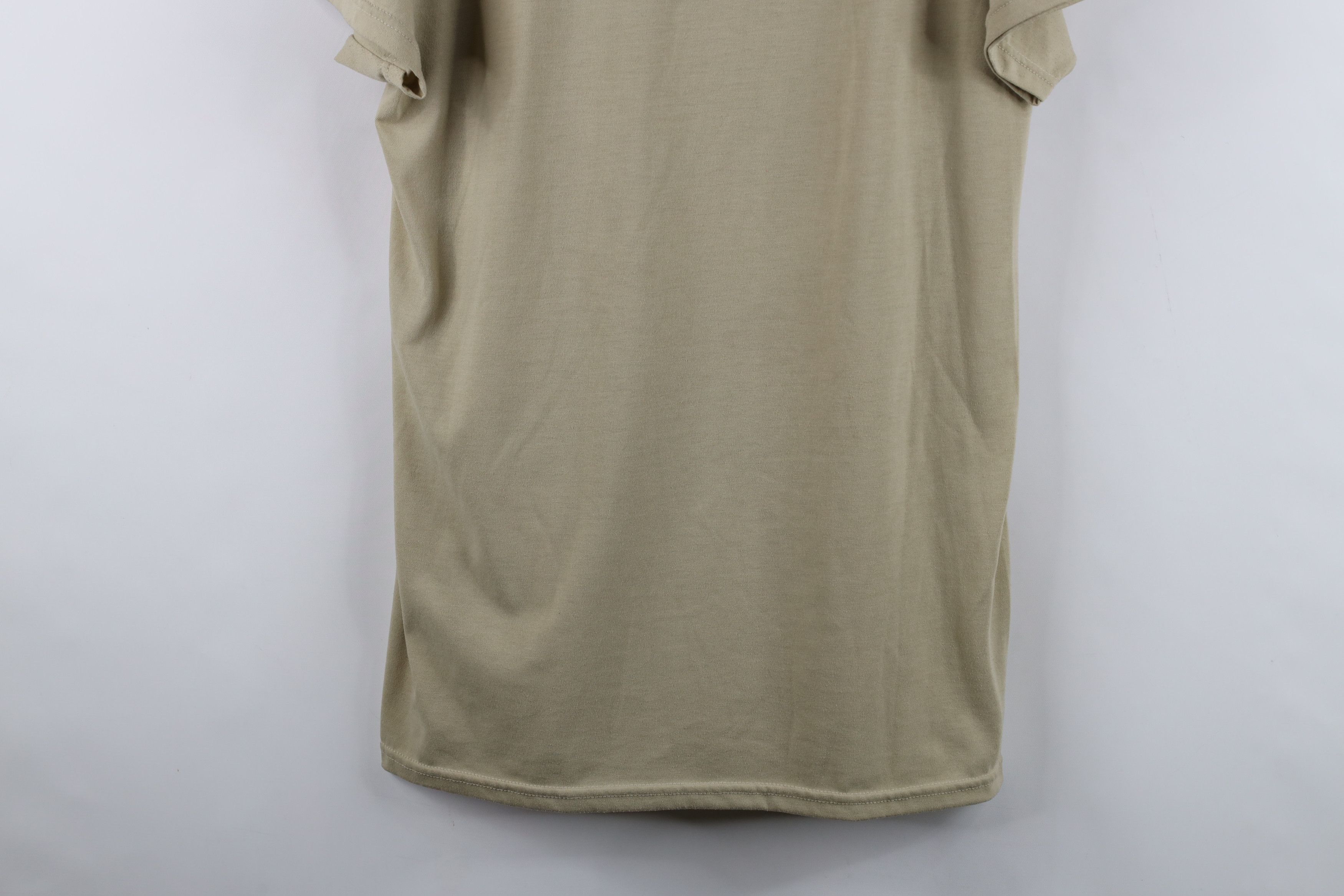 Vintage Vintage 90s Streetwear Blank Knit T-Shirt Khaki Tan USA Size US L / EU 52-54 / 3 - 3 Thumbnail