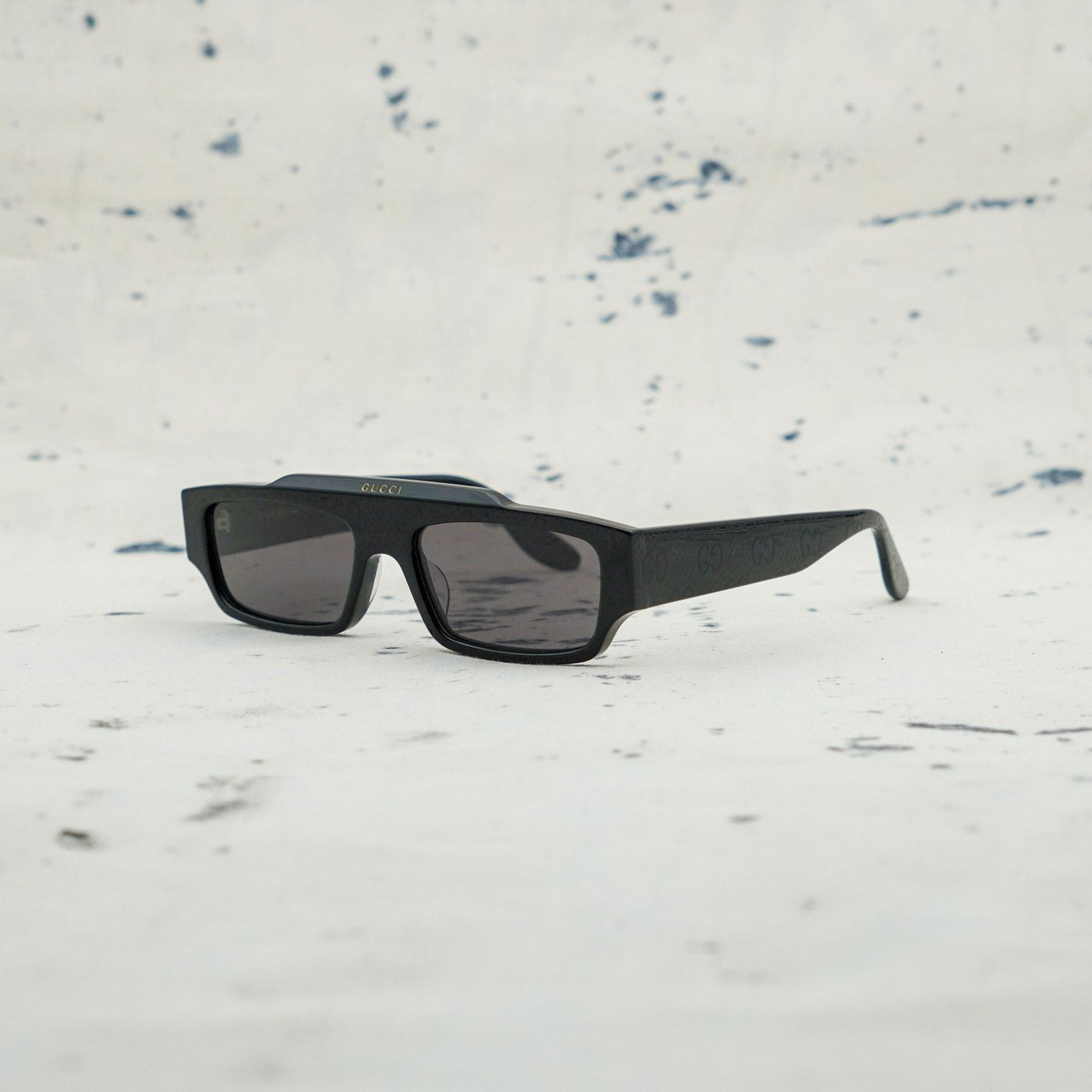 Gucci Gucci 1592s black monogram gg logo rectangular sunglasses Size ONE SIZE - 1 Thumbnail