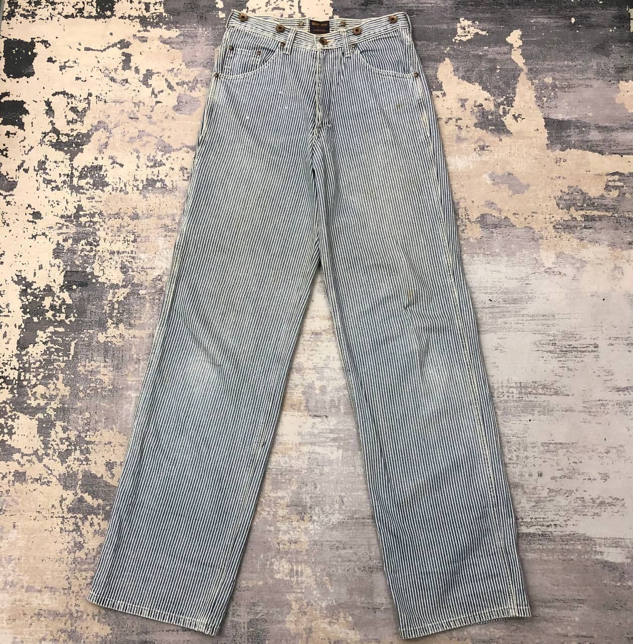 Other P450 VTG BLUE WAY WORKWEAR DISTRESSED HICKORY STRIPED PANTS Size US 28 / EU 44 - 1 Thumbnail