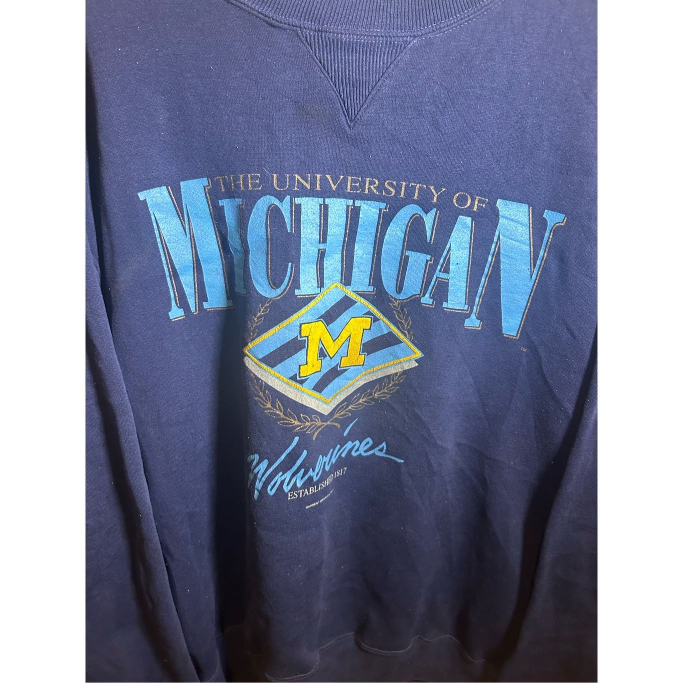 Vintage Vintage 1990s University of Michigan Wolverines sweatshirt crewneck fire Size US XL / EU 56 / 4 - 3 Thumbnail
