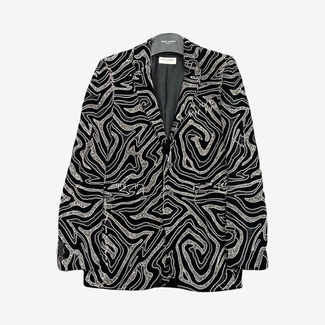 Saint Laurent Paris *RARE* Saint Laurent Paris AW15 Sequin Glitter Blazer Size US S / EU 44-46 / 1 - 4 Thumbnail