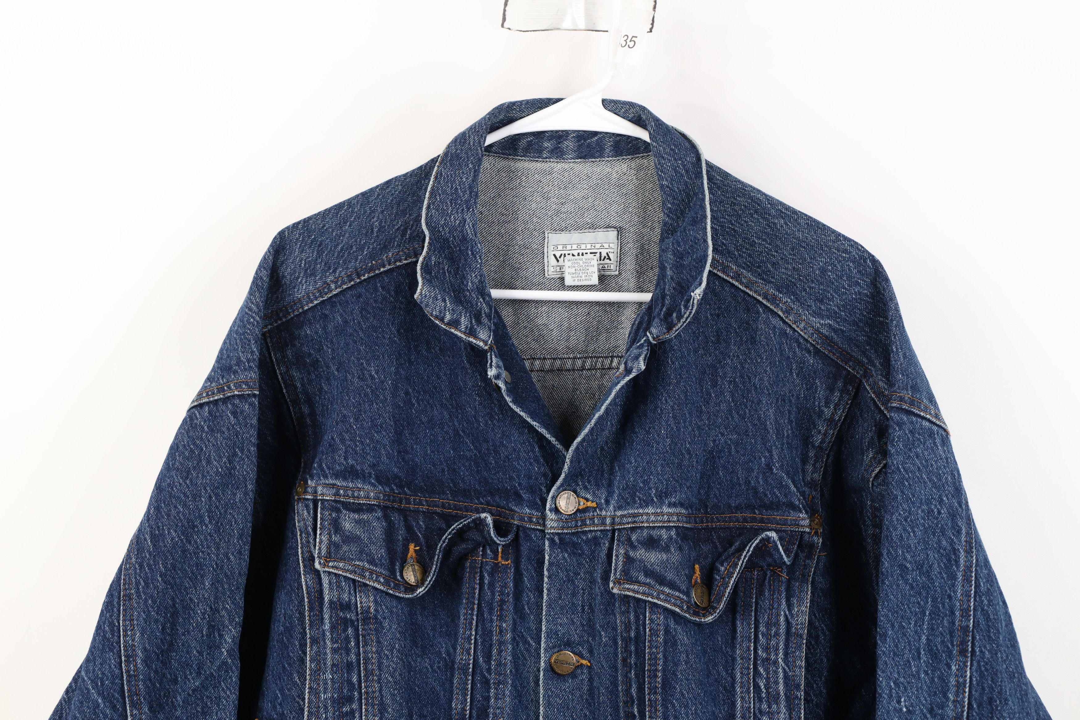 Vintage Vintage 90s Streetwear Denim Jean Trucker Jacket Blue Cotton Size XL / US 12-14 / IT 48-50 - 2 Thumbnail