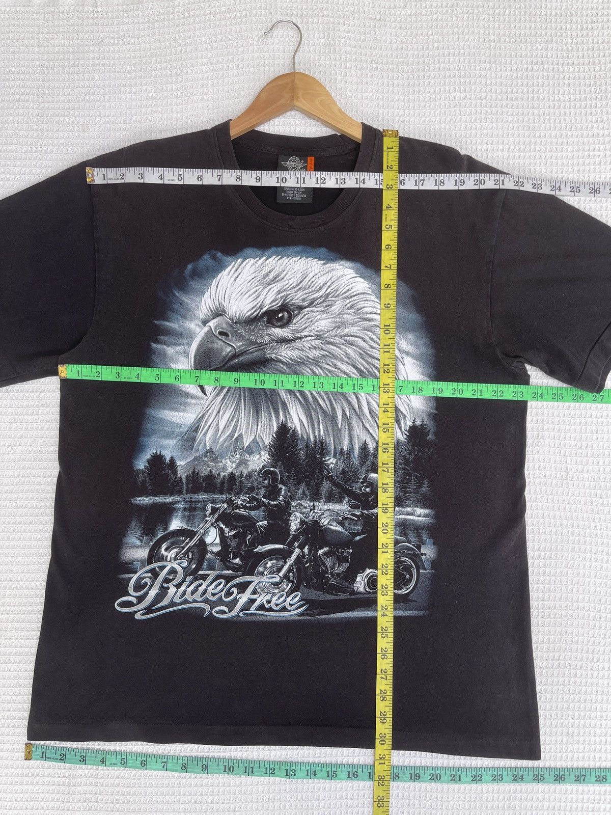 Harley Davidson Last Drop🔥Vtg Motorcycle Eagle Live To Ride Faded T-Shirt Size US XL / EU 56 / 4 - 12 Thumbnail