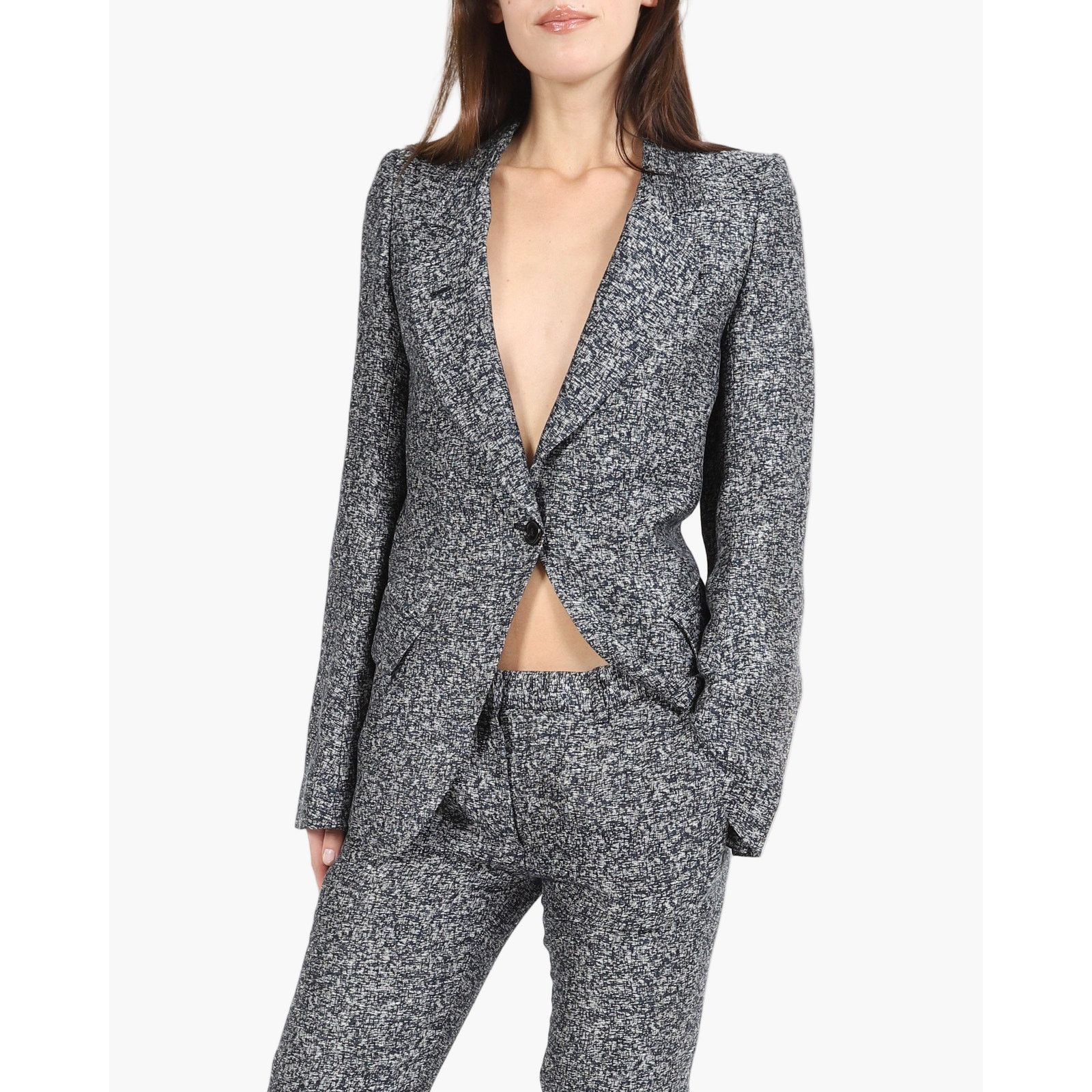 Haider Ackermann FW13 Classic Blazer in Blue & Grey Jacquard Size XS / US 0-2 / IT 36-38 - 1 Thumbnail