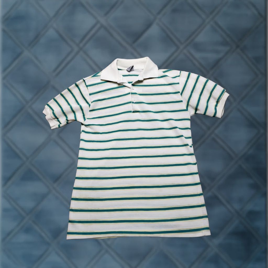 Vintage VINTAGE Campus Polo Shirt Mens White Striped Short Sleeve USA Made Medium Polo ShirtUSA Made Mens White Striped Short Sleeve Campus Polo Shirt Size US M / EU 48-50 / 2 - 1 Thumbnail
