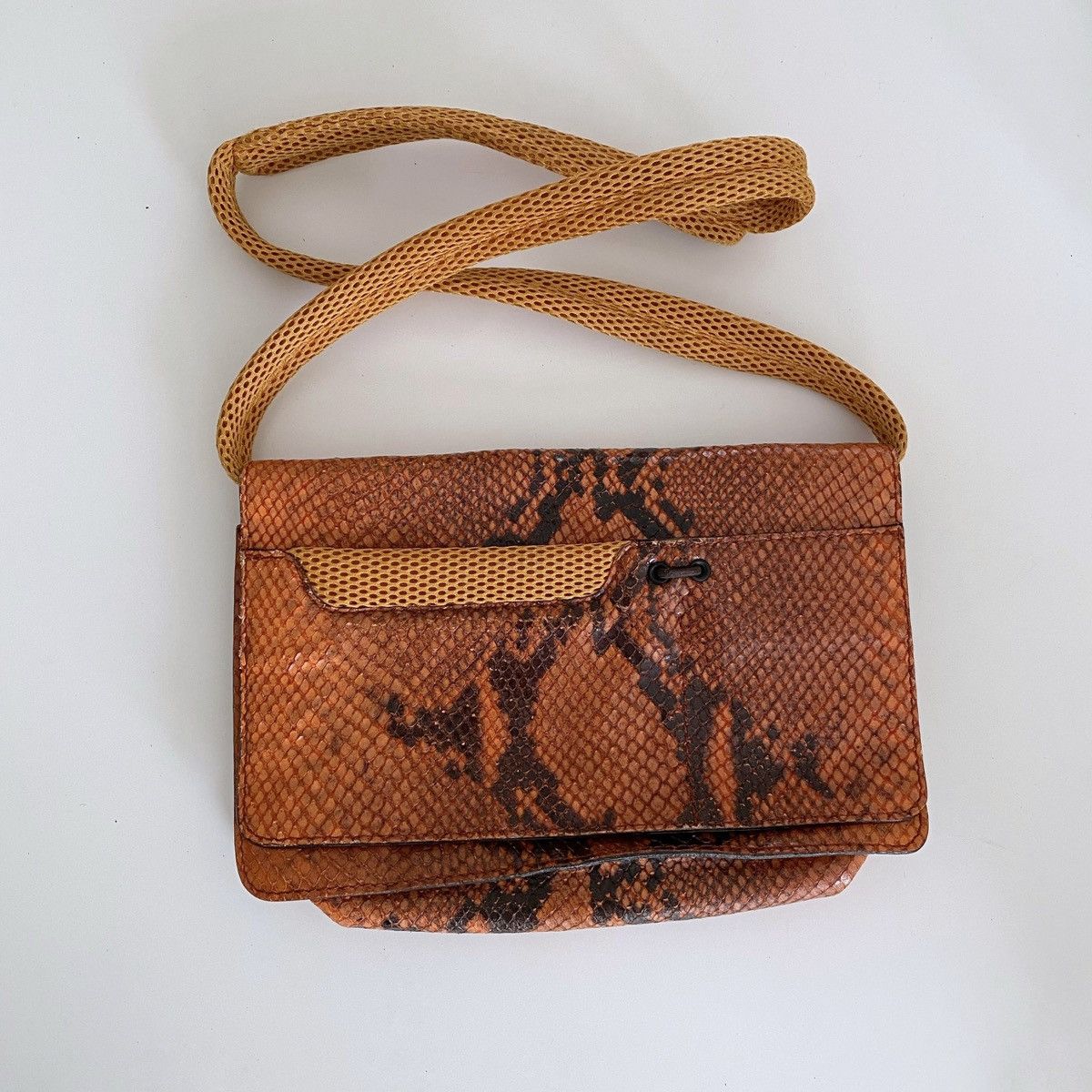 Miu Miu × Vintage Miu Miu 1999 FW Python Mesh Orange Crossbody Bag Size ONE SIZE - 2 Thumbnail