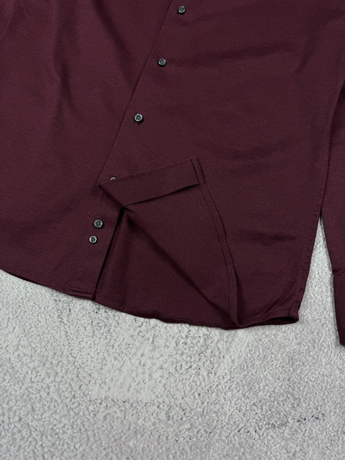 Boggi × Designer BOGGI Milano Burgundy Casual Slim Fit Long Sleeve Shirt Size US M / EU 48-50 / 2 - 18 Thumbnail
