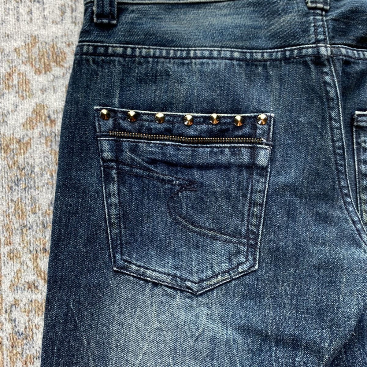 Japanese Brand Japanese Brand Semantic Studded Punk Blue Wash Flared Jeans Size US 34 / EU 50 - 9 Thumbnail