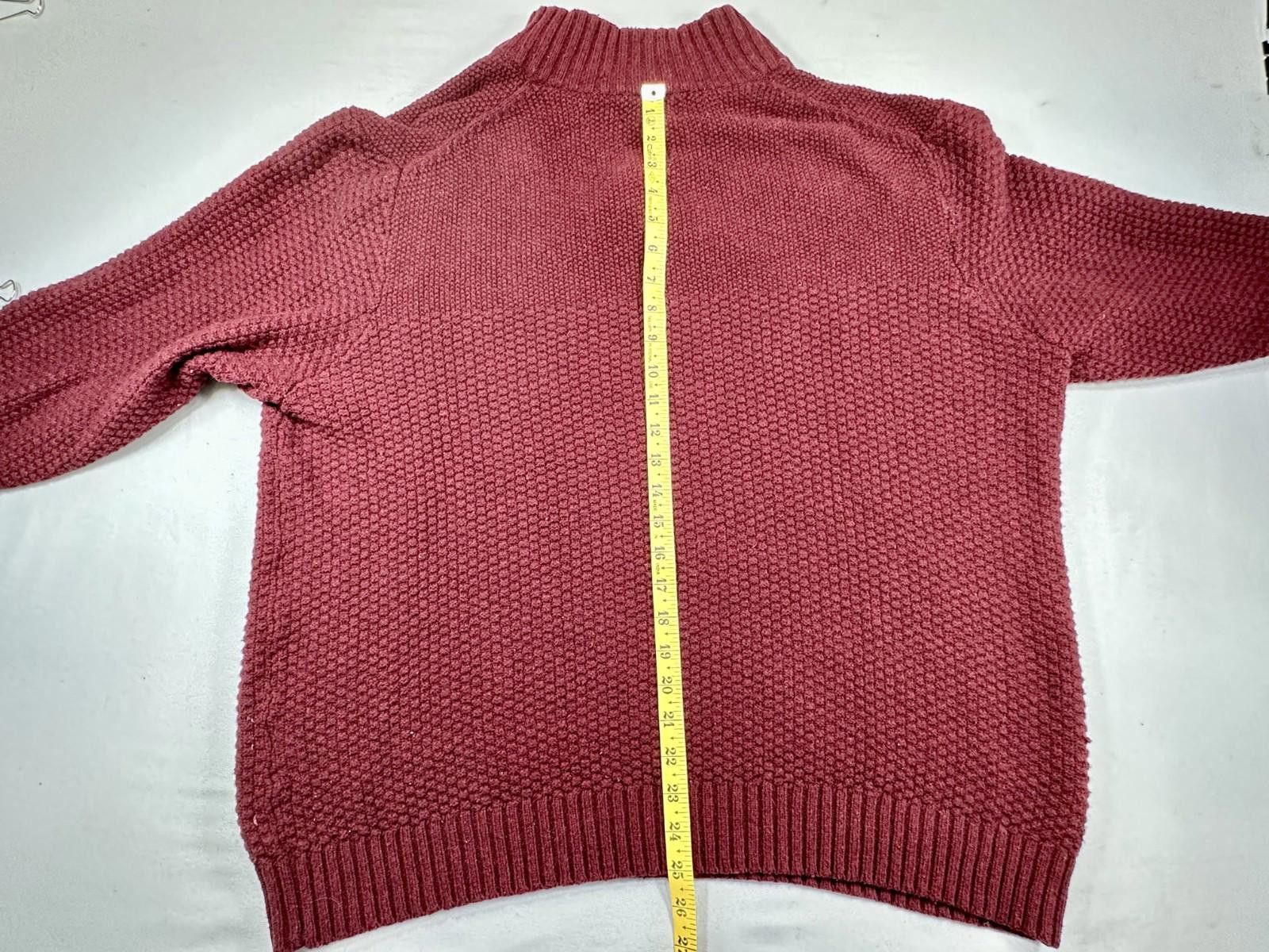 Lands' End Lands End Men 2XL Red 1/4 Button Heavy Knit Pullover Sweater Size US XXL / EU 58 / 5 - 5 Thumbnail