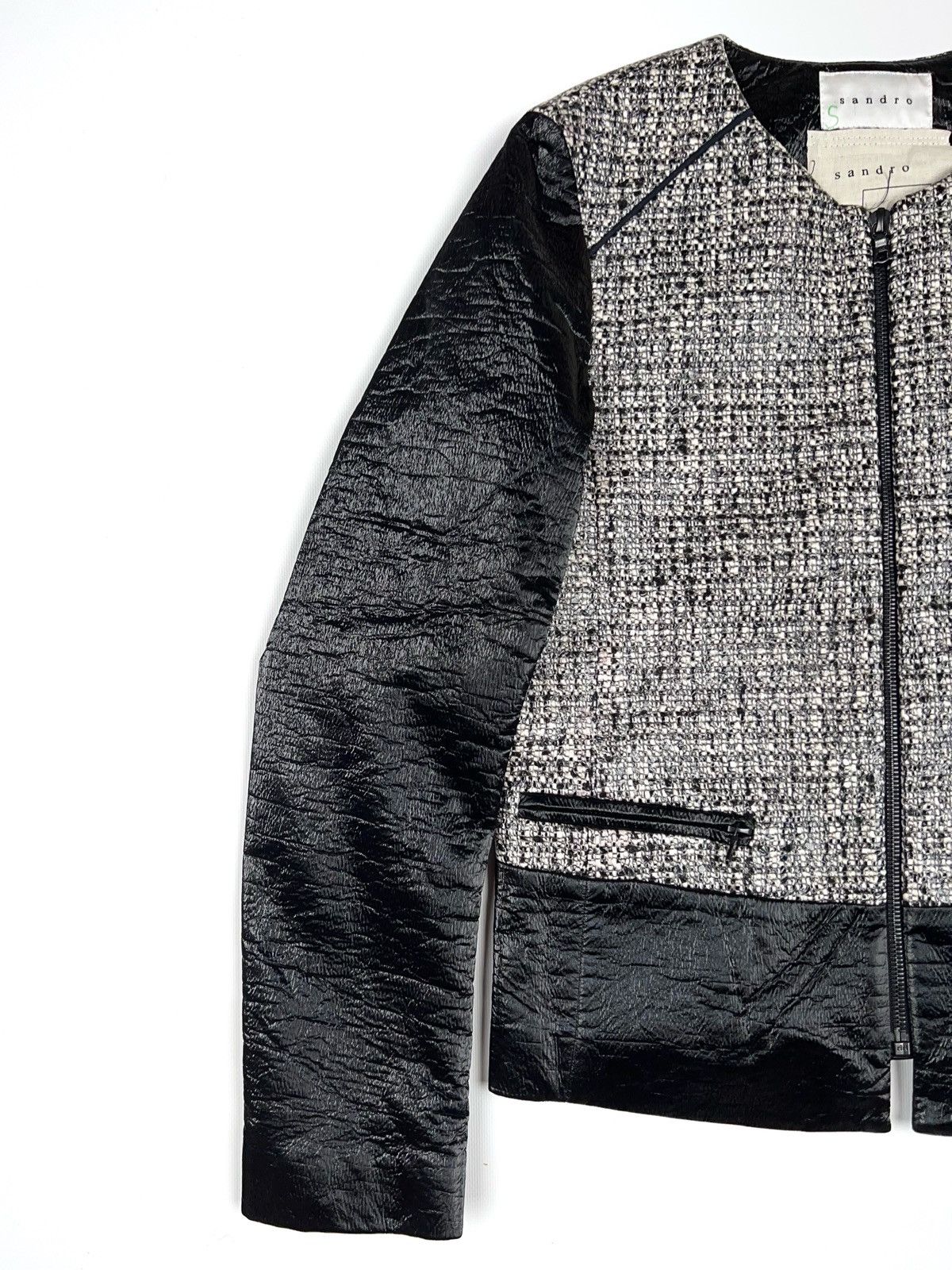Sandro Sandro Sample Vedette Jacket Tweed Metallic Size S / US 4 / IT 40 - 8 Thumbnail