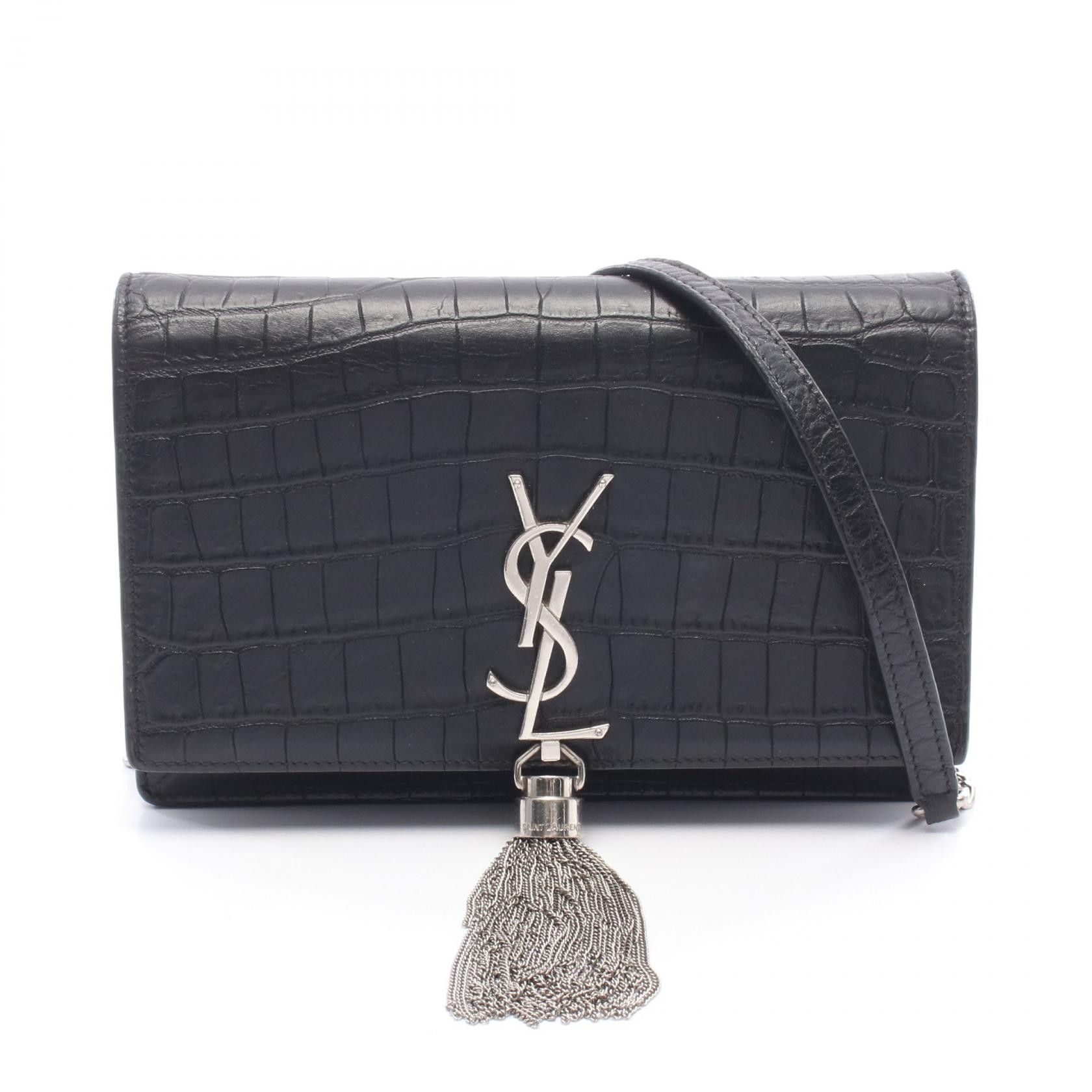 Yves Saint Laurent Yves Saint Laurent Saint Laurent Paris Kate Crocodile Embossed Leather Shoulder Bag Leather Shoulder Bag 452159 DUTY FREE for USA Size ONE SIZE - 1 Thumbnail