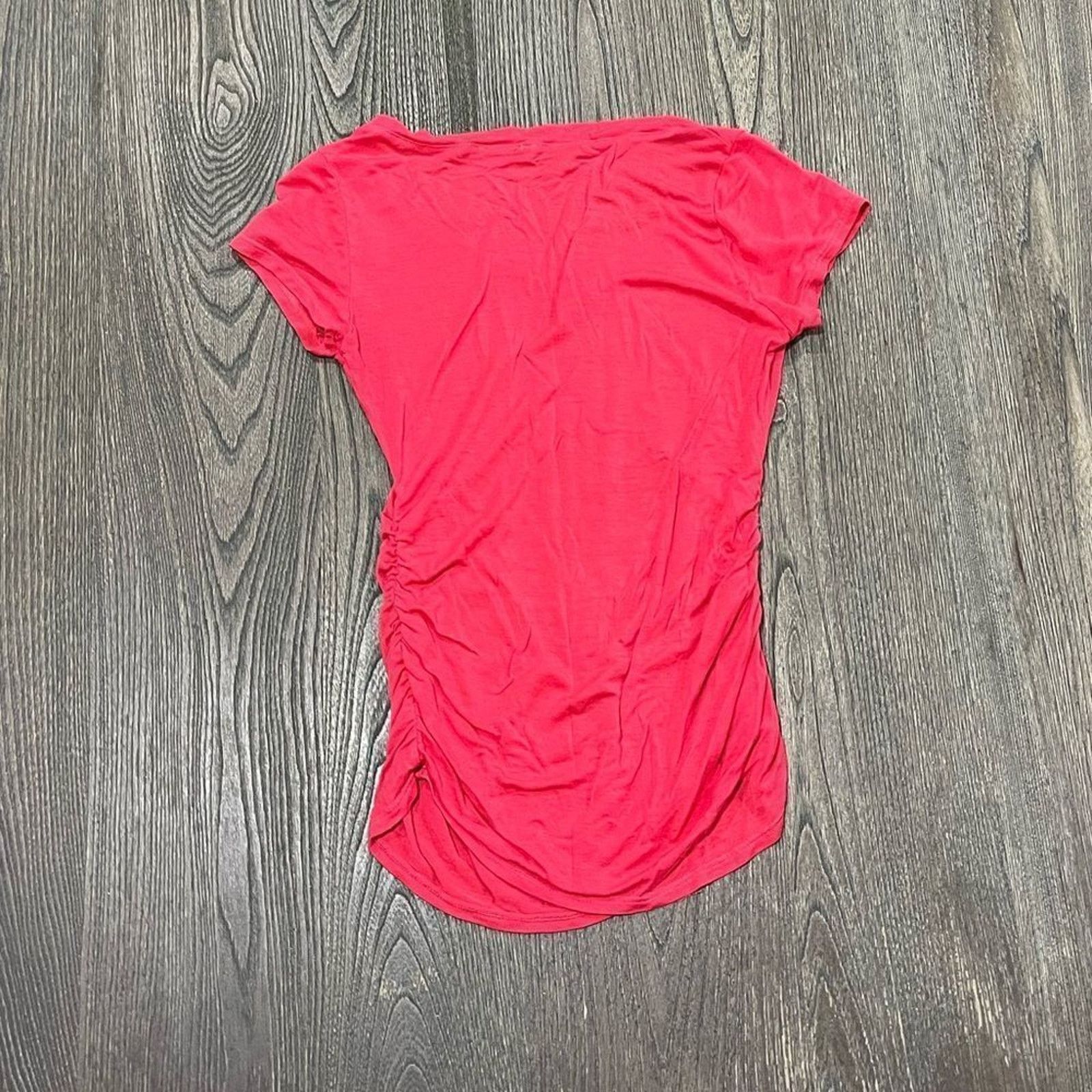 Vintage Concert By Clare Tee Shirt Cap Sleeves Ruched Sides Pink S Size S / US 4 / IT 40 - 3 Thumbnail