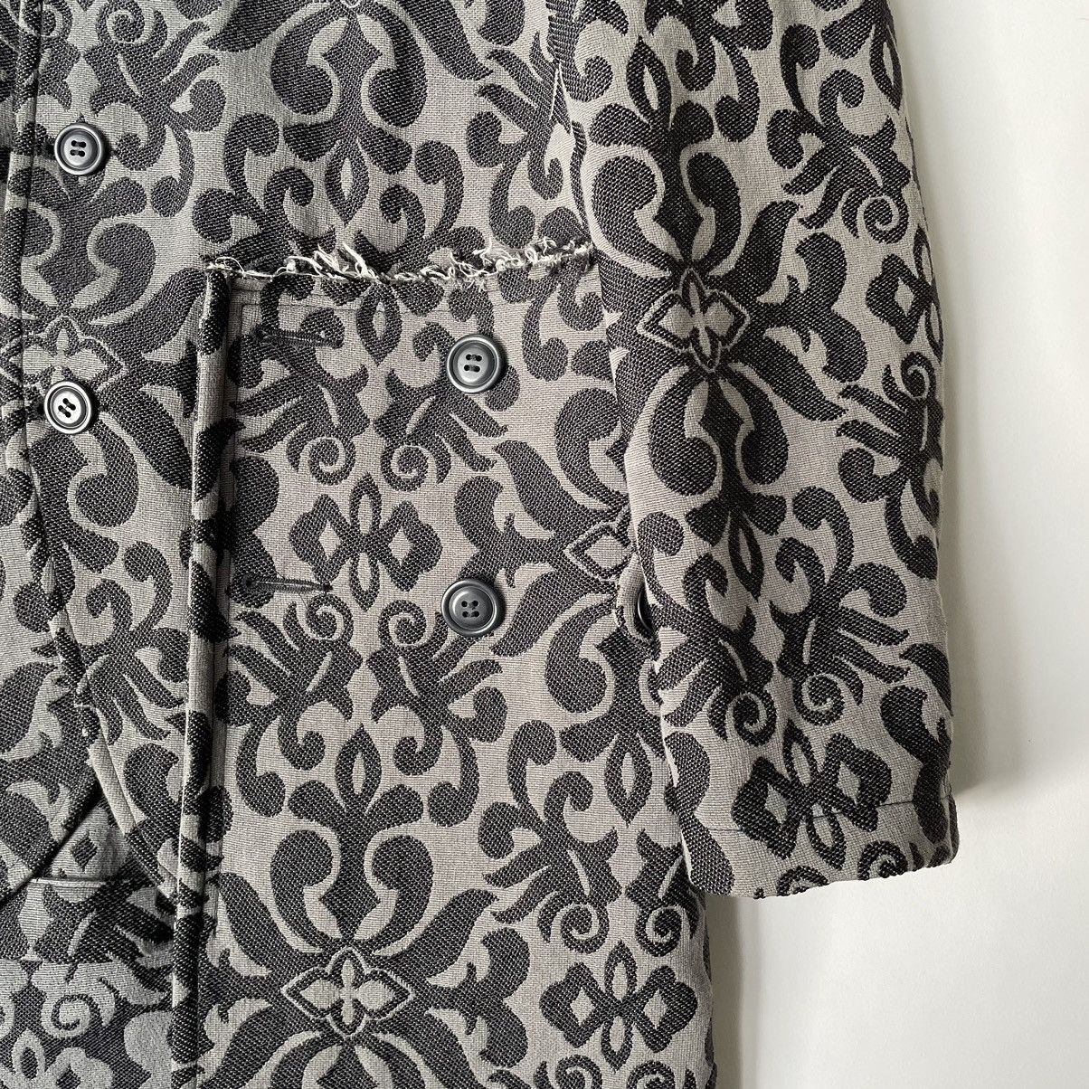 Comme des Garcons A/W 13 Gray Floral Jacquard Overcoat Size US M / EU 48-50 / 2 - 9 Thumbnail