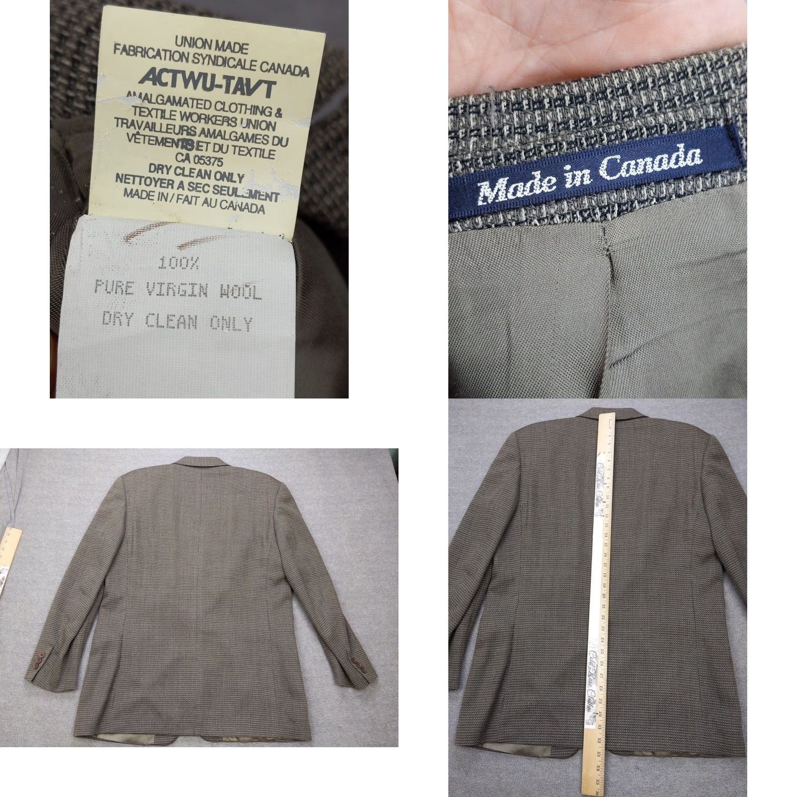 Vintage Daniel Hechter Blazer Mens 43 Long Brown Wool Tweed Check Single-Breasted 3-in-1 Jacket Size 44R - 8 Thumbnail
