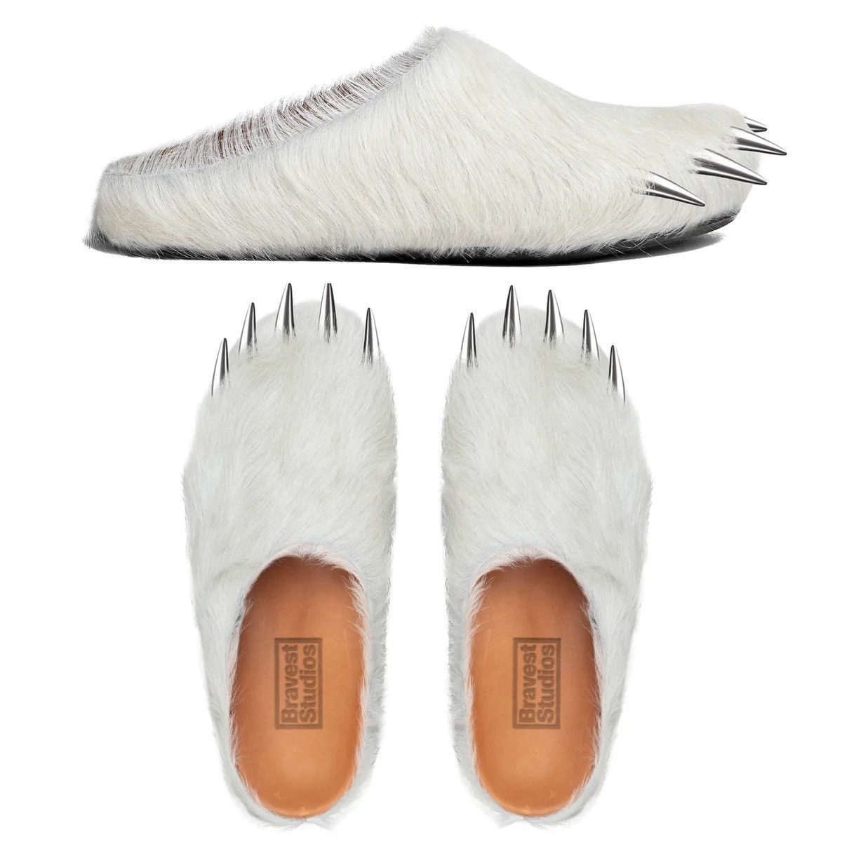image of Bravest Studios White Bear Claw Mule Shoess Shoes, Men's (Size 11)