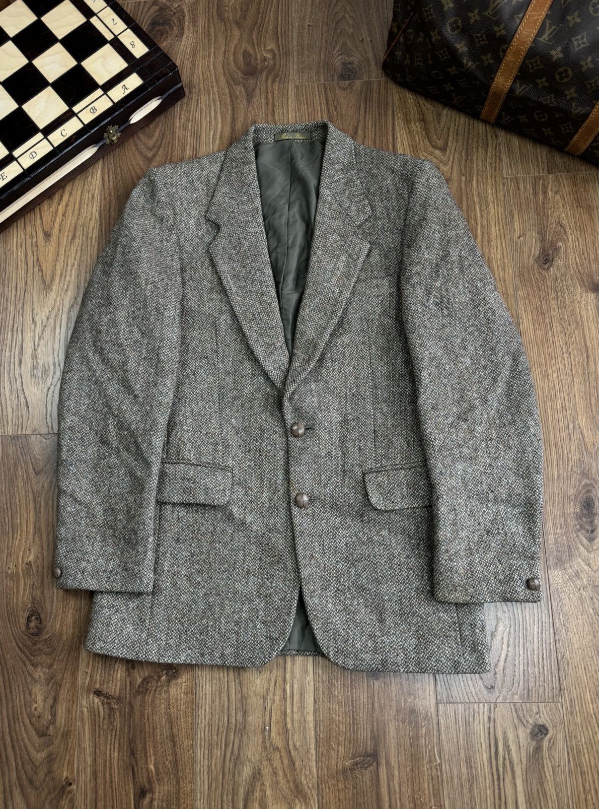 Harris Tweed Vintage wool blazer Harris Tweed 80s original luxury item Size 36R - 1 Thumbnail