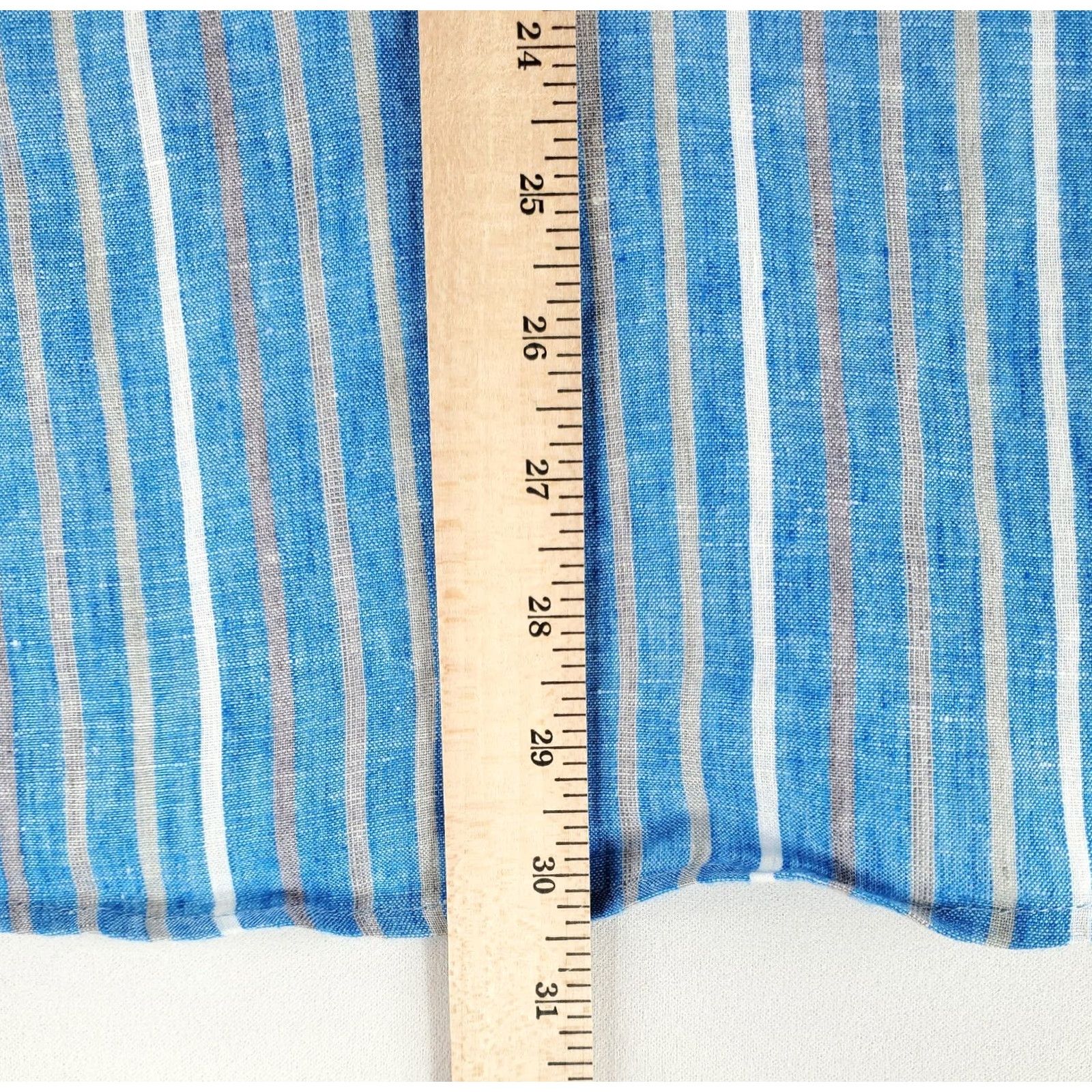 Vintage Idillio Button Up Shirt 100% Linen Blue White Gray Striped Long Sleeve Mens XL Size US XL / EU 56 / 4 - 4 Thumbnail