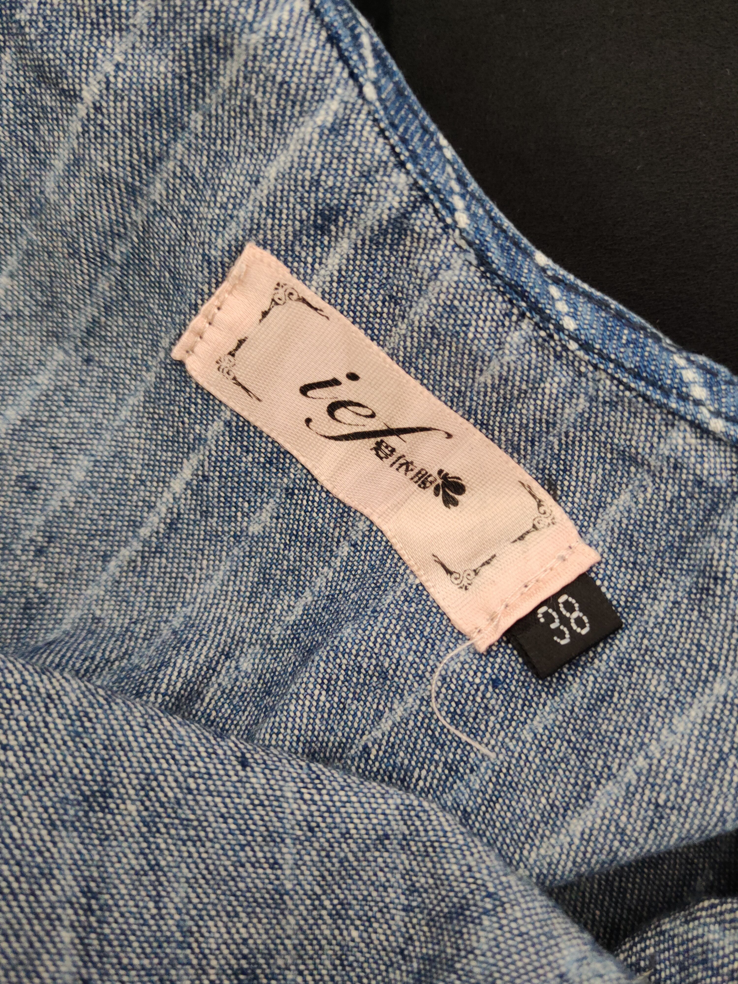 Japanese Brand × Vintage Vintage item 🔥Ief Blue Denim Half Shoulder Skirt Jumpsuits Size 37" - 9 Thumbnail