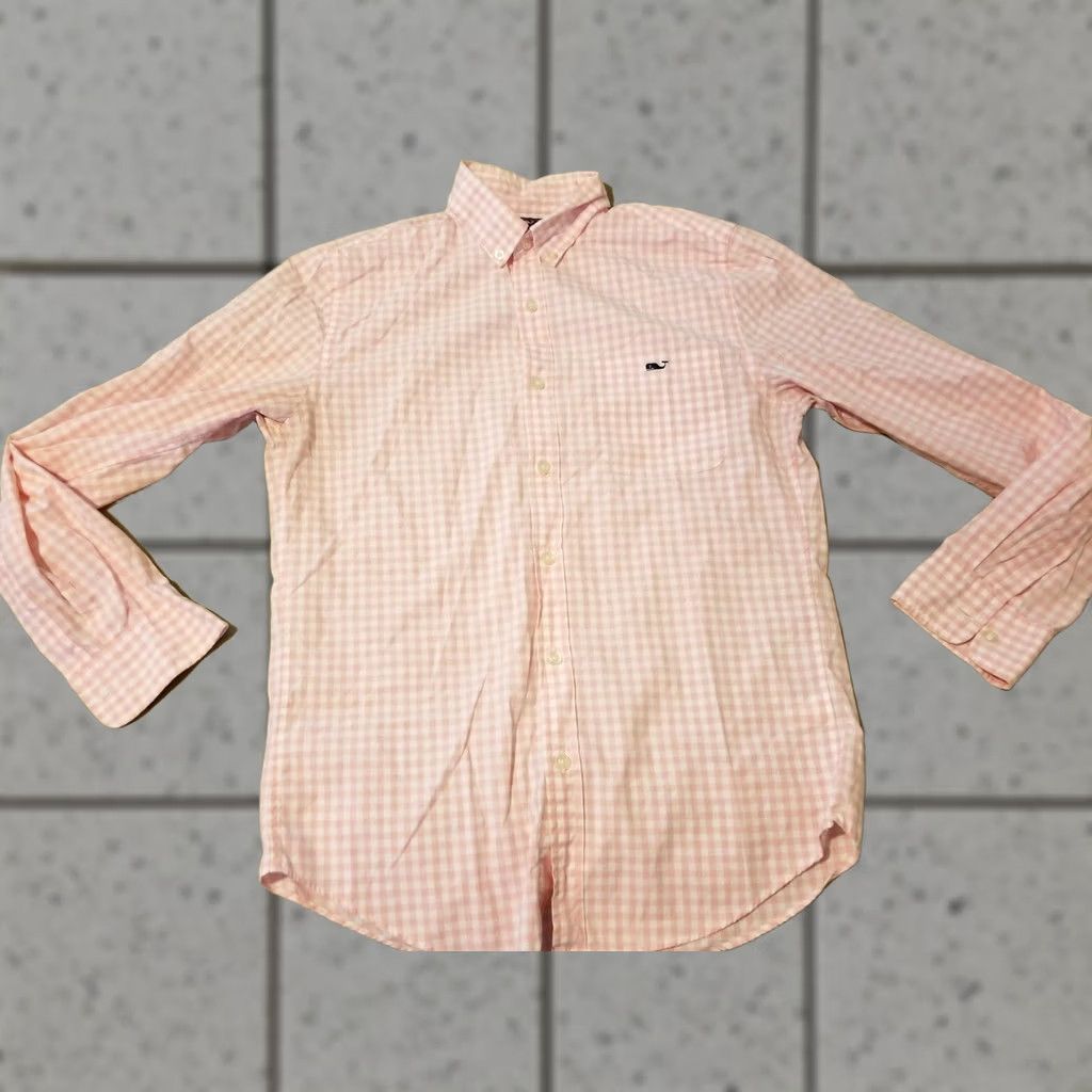 Vineyard Vines Vineyard Vines Dress Shirt Men S Pink Cotton Button-Up Long Sleeve, Regular Size, Button Up Shirt, Mens, Cotton Dress Shirt Size 36R - 1 Thumbnail