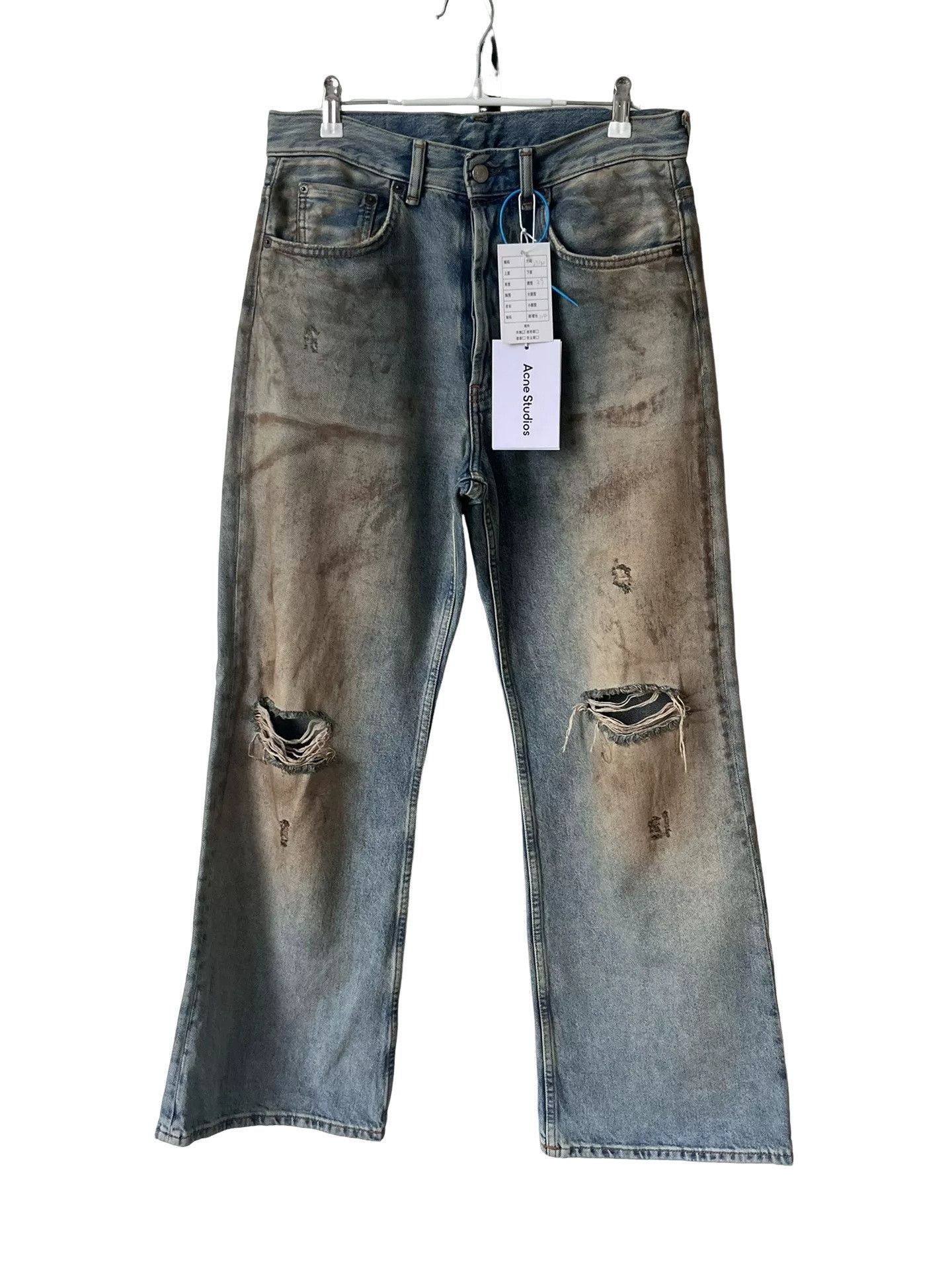 Acne Studios Acne Studios Dirty Wash Distressed 2021M Jeans 29 Size US 29 - 1 Thumbnail