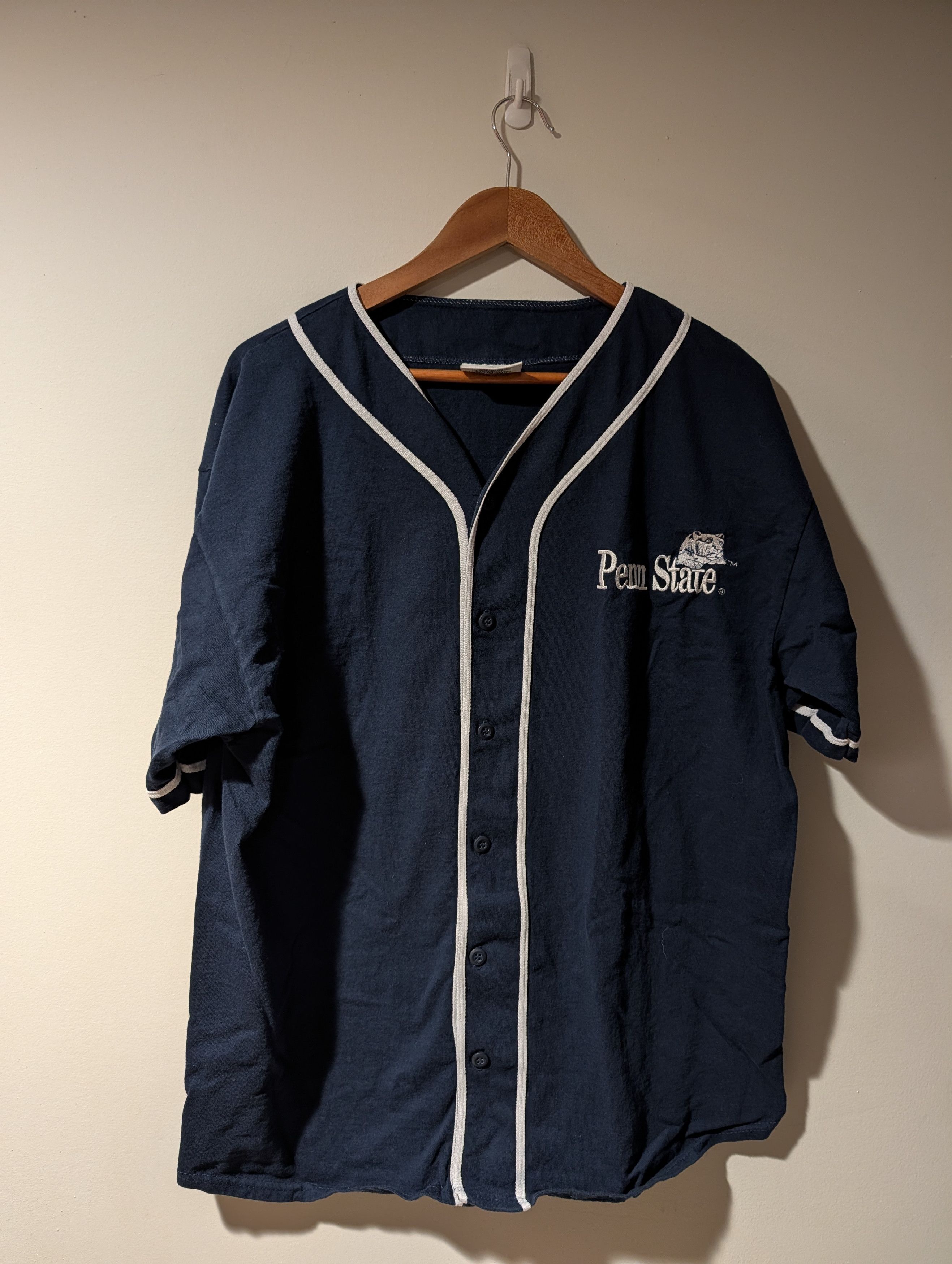 NCAA Vintage 90s Penn State Nittany Lion College Baseball Jersey Size US XL / EU 56 / 4 - 1 Thumbnail