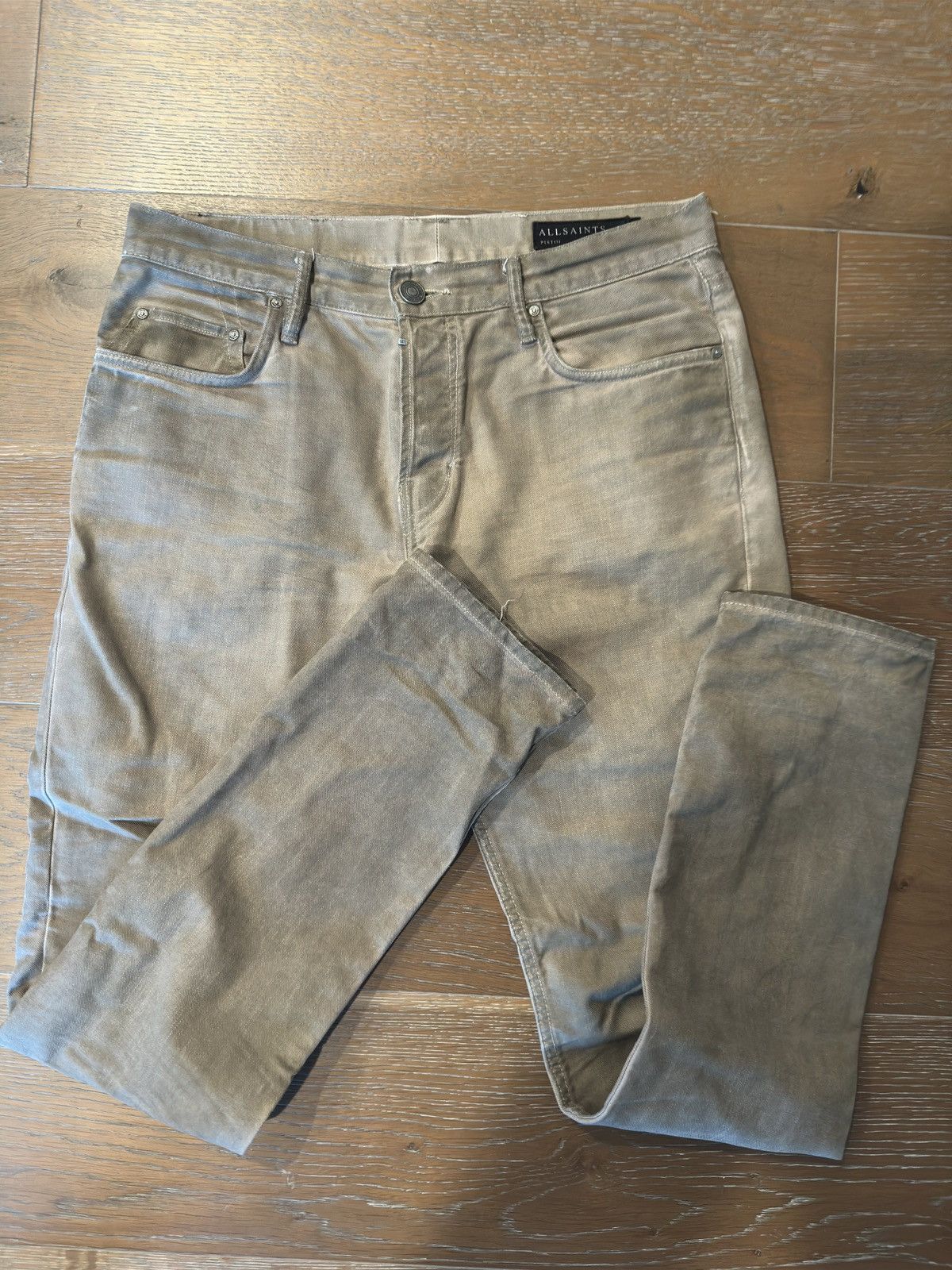 Allsaints 2 Allsaints Denim Pistol Jeans Pants Grey and Dark Green Size US 32 / EU 48 - 7 Thumbnail