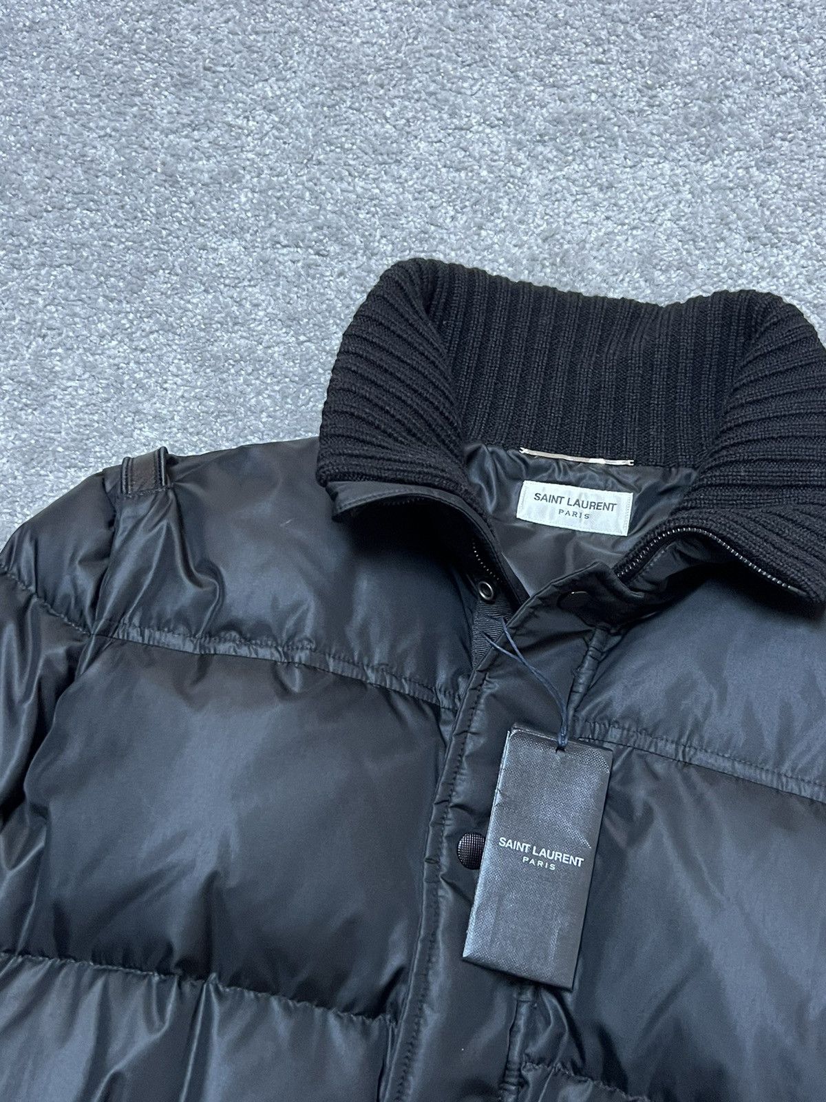 Saint Laurent Paris Saint Laurent Padded Stripe-Trim Puffer Jacket Size US L / EU 52-54 / 3 - 5 Thumbnail