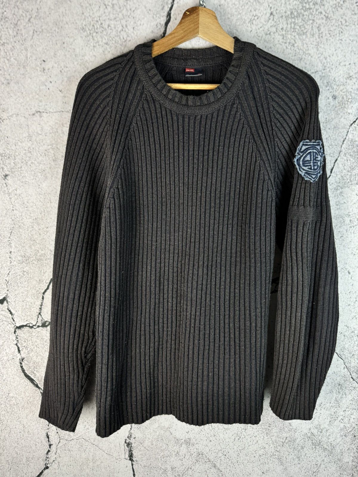 Diesel Diesel Knit Military Sweater Vintage 90s Logo Washed Hype Size US M / EU 48-50 / 2 - 1 Thumbnail