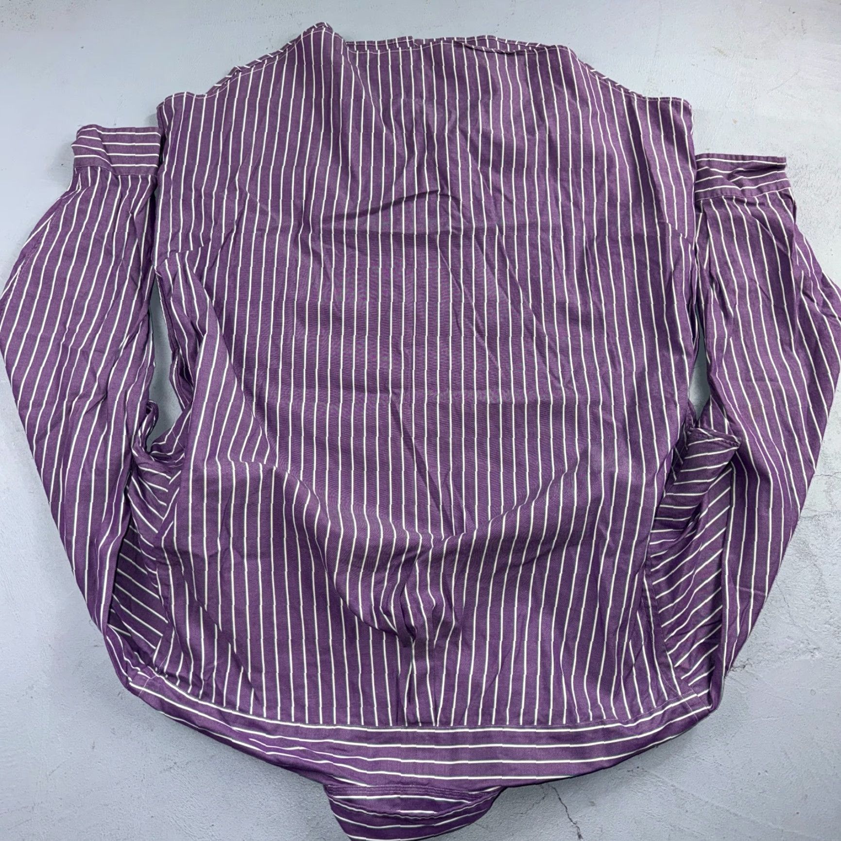 Polo Ralph Lauren VINTAGE Polo Ralph Lauren Shirt Mens Small Purple Poplin Cotton Striped Preppy Button-Up Collared Long Sleeve Regular Size US L / EU 52-54 / 3 - 8 Thumbnail
