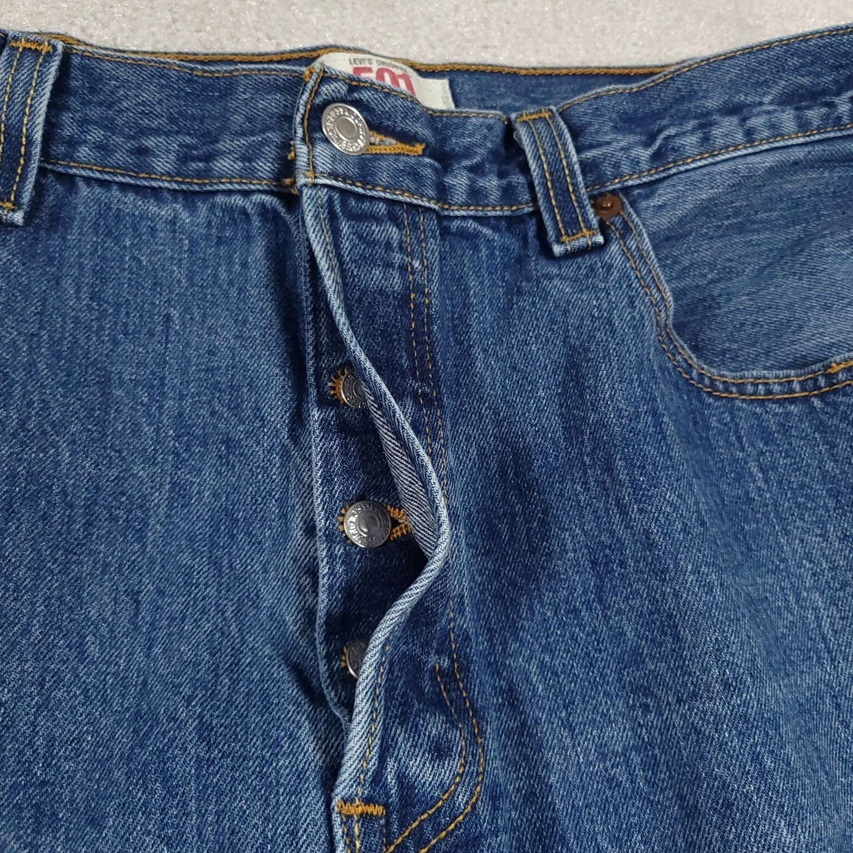 Levi's Levi's 501XX Jeans Mens 38X32 Button Fly Straight Leg Denim Classic Workwear Jeans Mens 38 Regular Blue 5-Pocket Grunge Vintage No Size US 38 / EU 54 - 4 Thumbnail