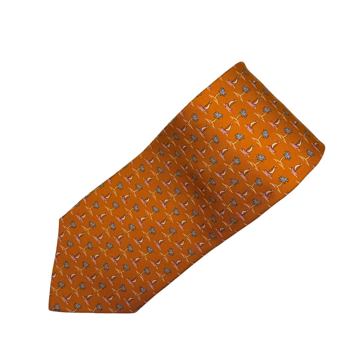 Salvatore Ferragamo Salvatore Ferragamo Silk Tie,Orange, Made in Italy, Like New Size ONE SIZE - 2 Thumbnail