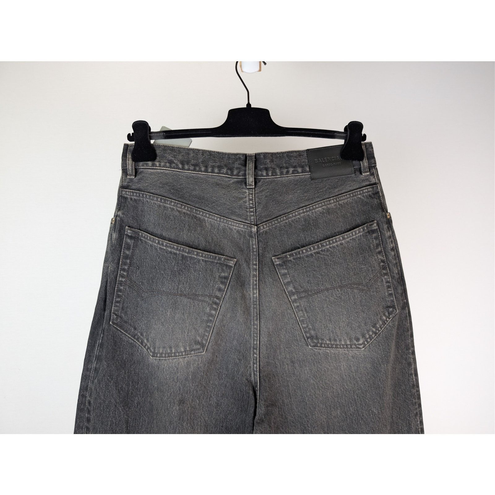 Balenciaga o1rshd1 Organic Japanese Denim Baggy Pants in Wash Black Size US 30 / EU 46 - 11 Thumbnail
