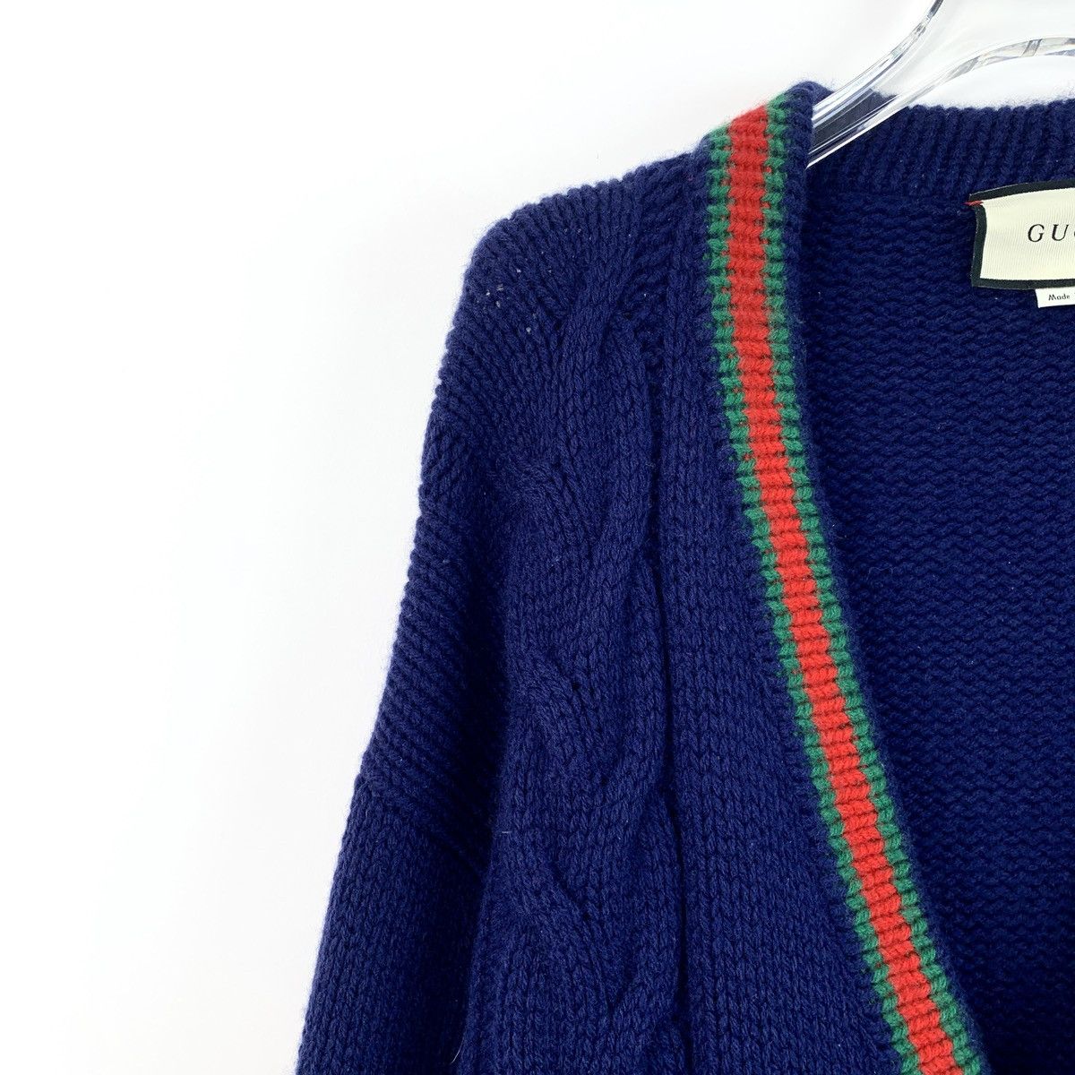 Gucci Gucci Blue Striped Wool Knit Cardigan Coat K26WX Size XXL / US 16-18 / IT 52-54 - 3 Thumbnail