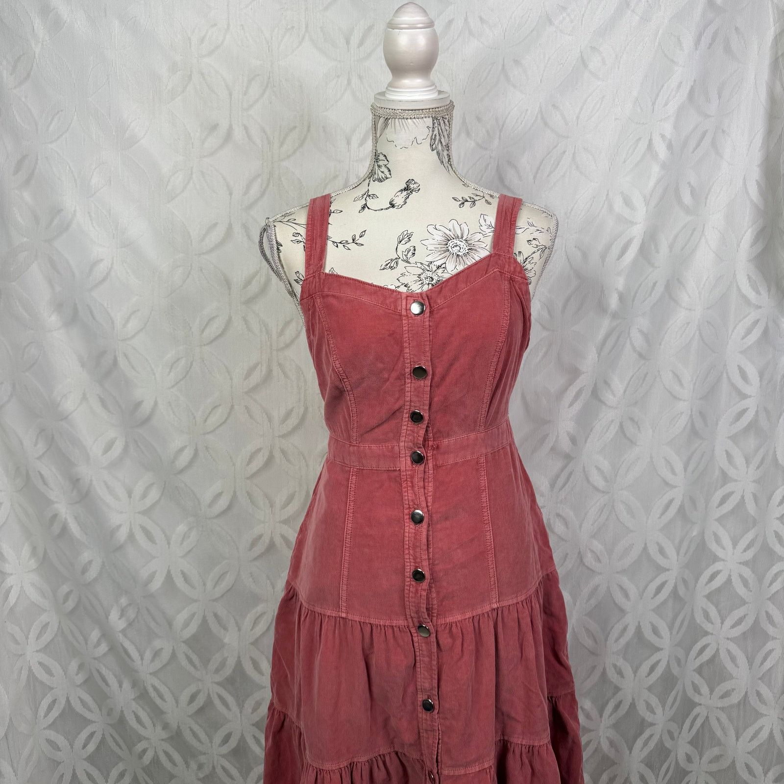 Anthropologie Pilcro Tiered Corduroy Midi Dress Size 2 NWT