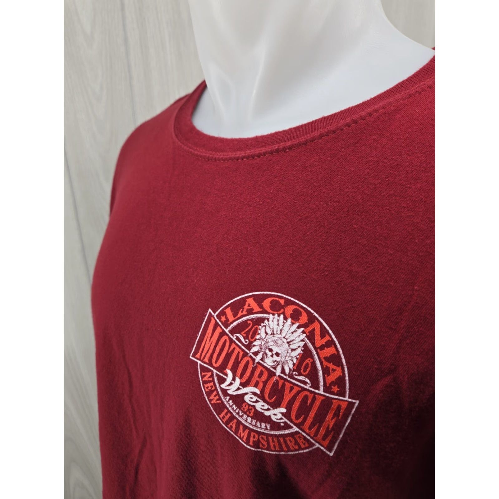 Vintage VINTAGE? No. 2016 Laconia Motorcycle Week New Hampshire T Shirt Adult XL Red Mens Size US XL / EU 56 / 4 - 5 Thumbnail