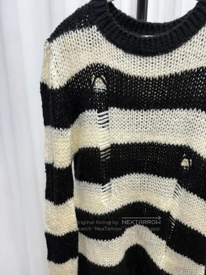 Ann Demeulemeester Ann Demeulemeester 40 Ann Demeulemester destroys striped sw Size L / US 10 / IT 46 - 6 Thumbnail