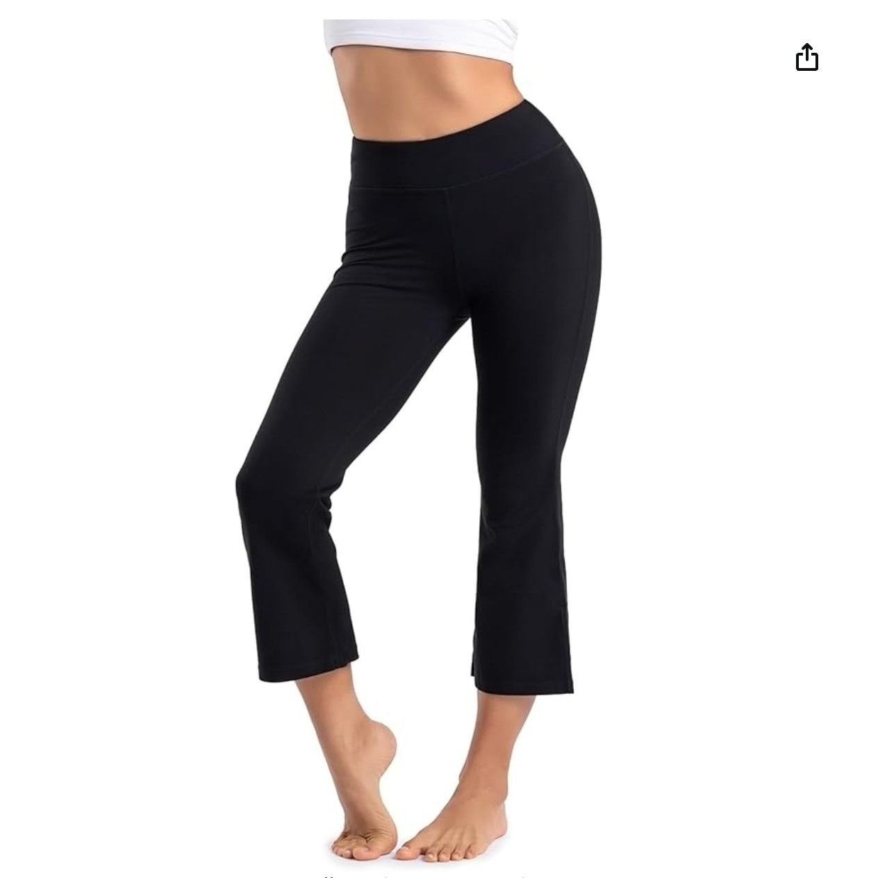 Other NWT YogiPace Black Wide Waistband Crop Wide Leg Yoga Pant S Size 27" / US 4 / IT 40 - 1 Thumbnail