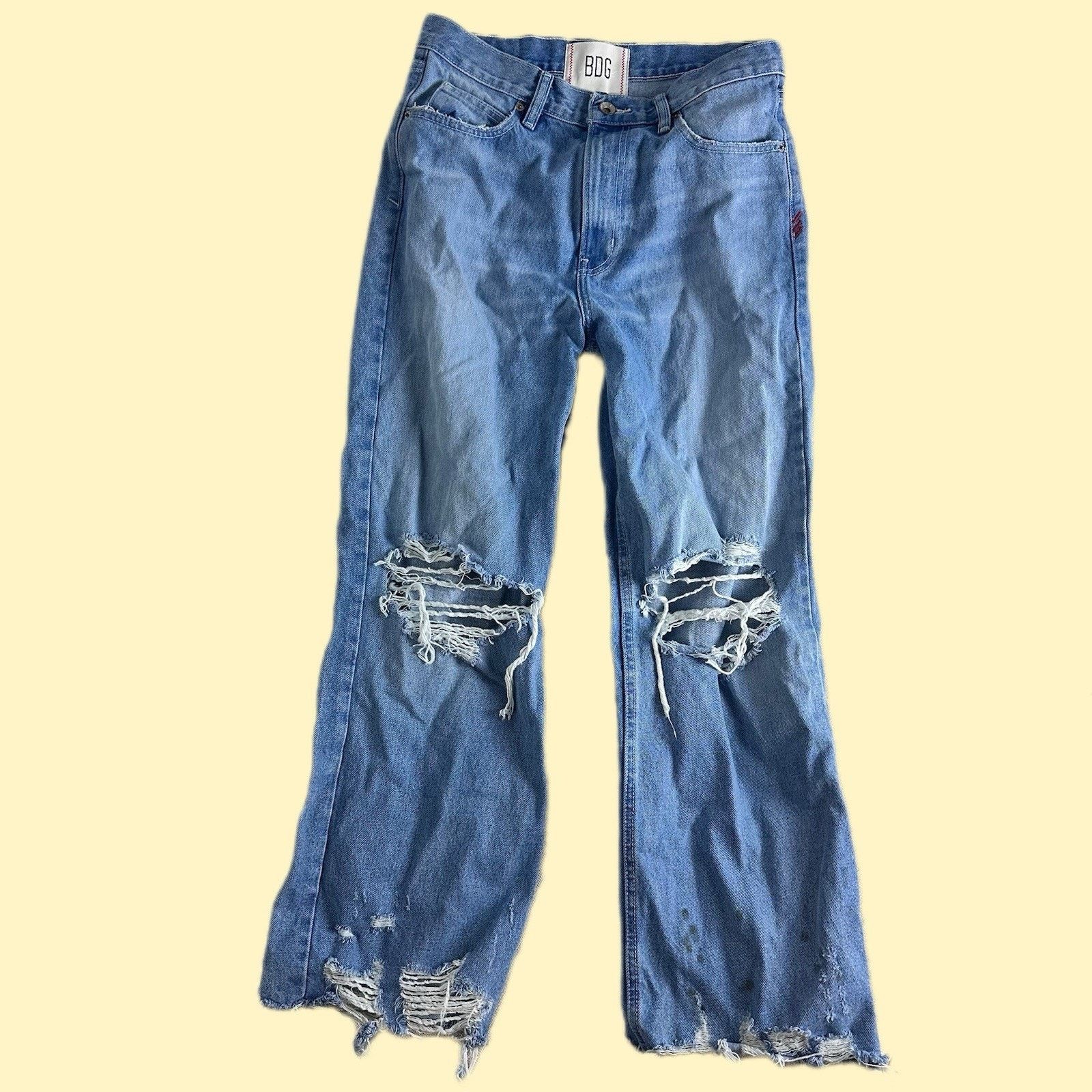 Bdg BDG Urban Outfitters Jeans Baggy Fit Destroyed Ripped Light Size 29" - 1 Thumbnail