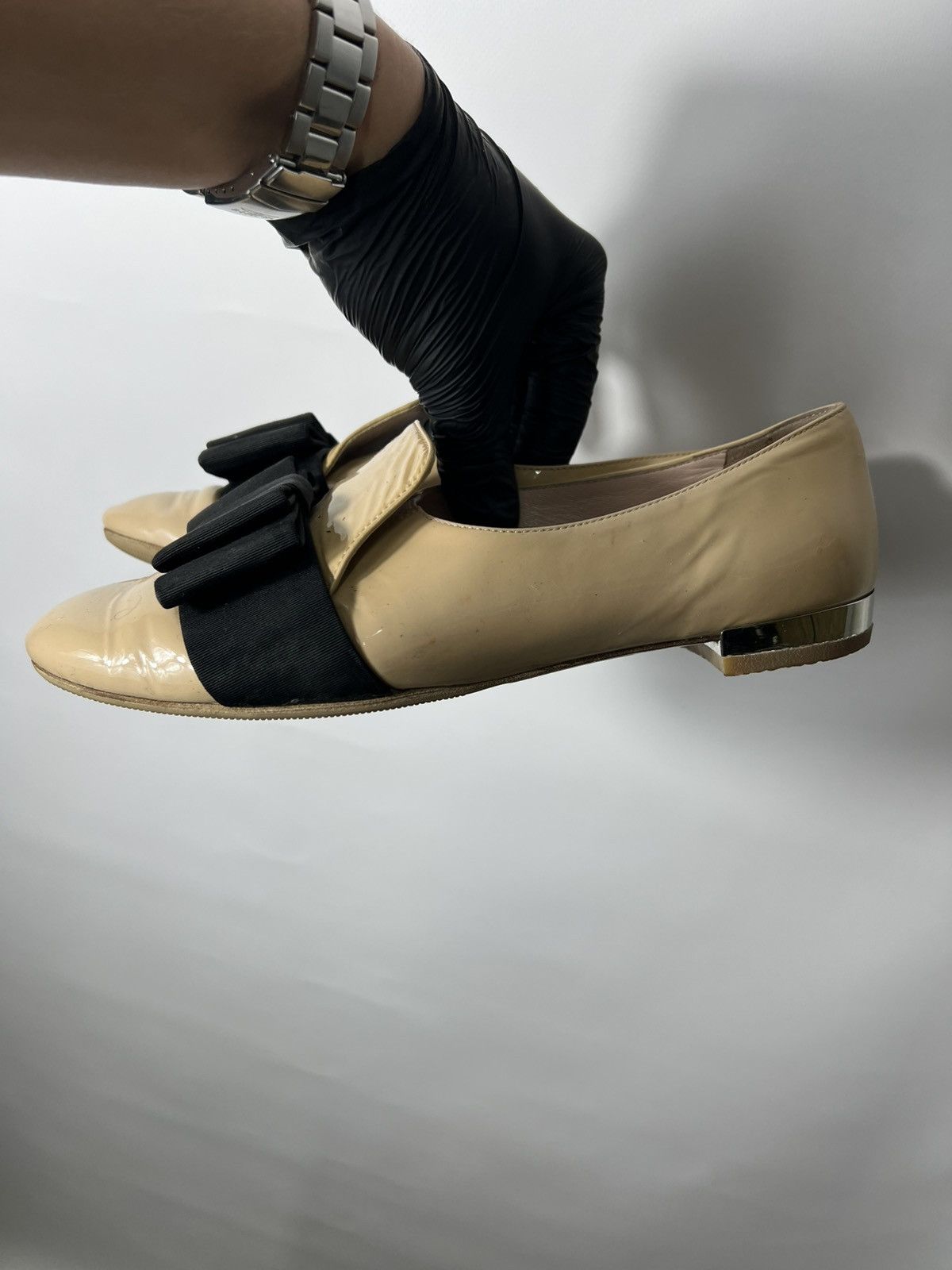 Miu Miu Vintage luxury Miu Miu leather ballet flats Size 37.5 Size US 7.5 / IT 37.5 - 4 Thumbnail