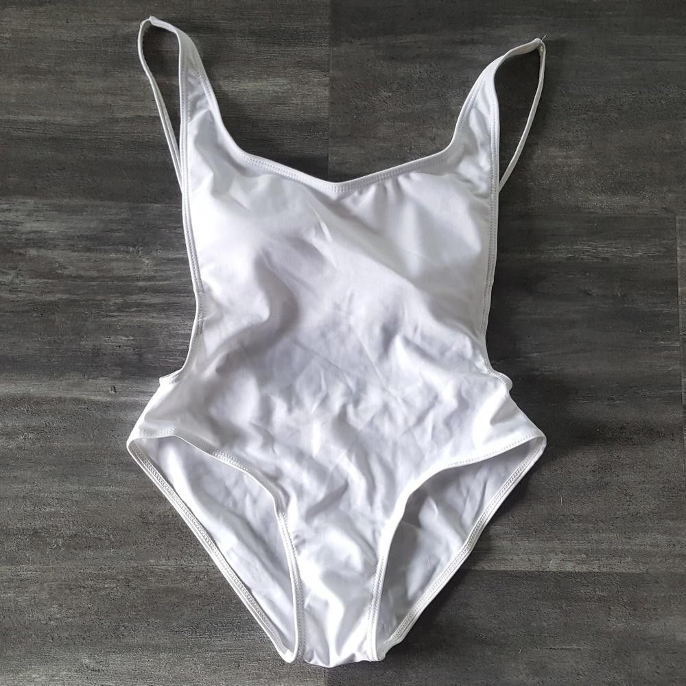 Designer White Basic Baywatch Monokini Size ONE SIZE - 1 Thumbnail