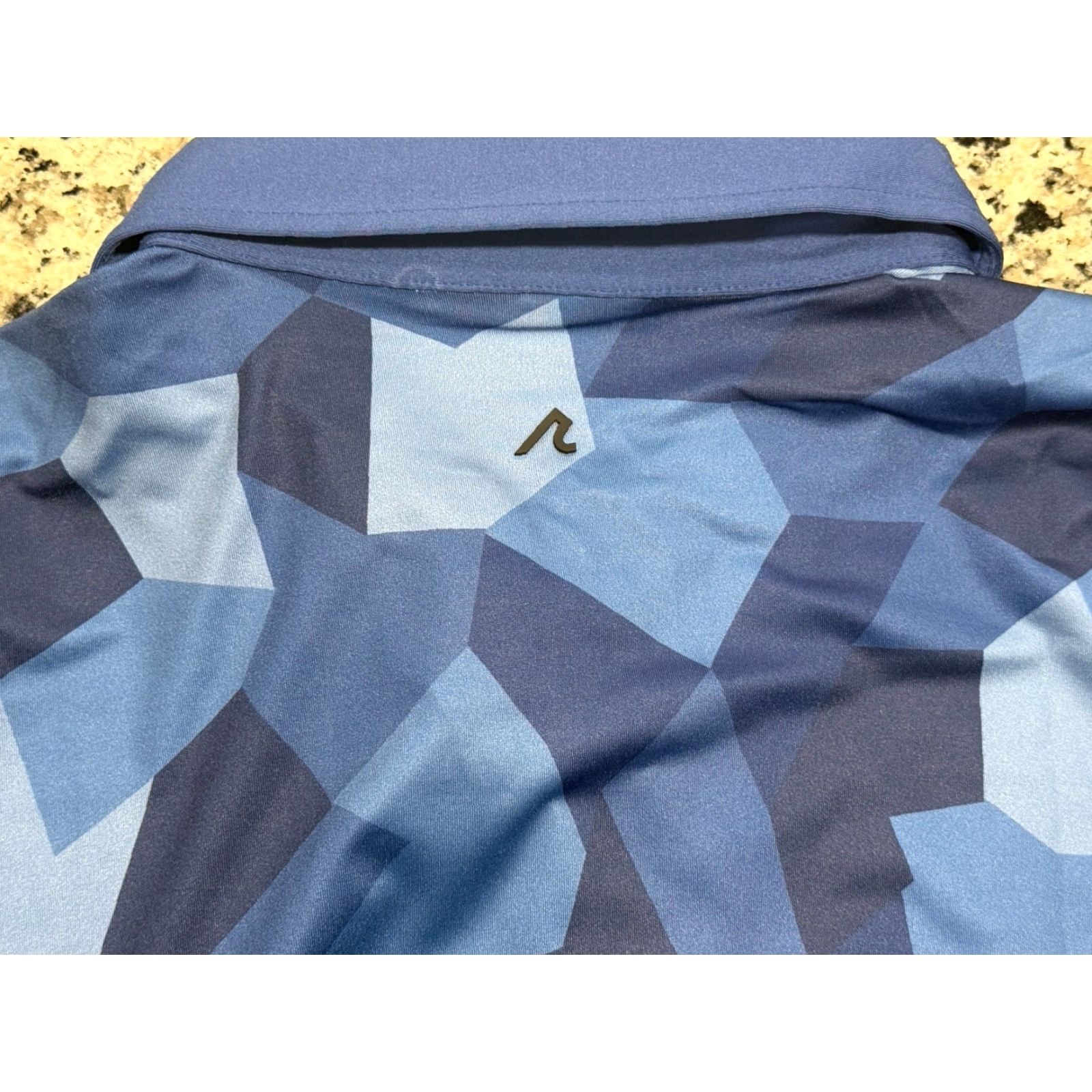 Vintage Redvanly Baron Polo Men's M Blue Geometric Lightweight Polyester Spandex Golf Shirt Casual Activewear Modern Outdoor Mens Size US M / EU 48-50 / 2 - 7 Thumbnail