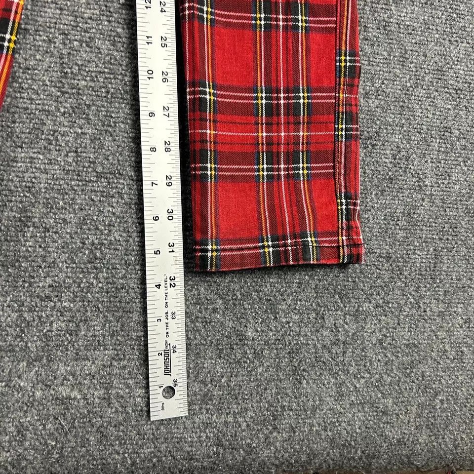 Other Royal Bones Juniors 5 Plaid Red Skinny Casual Cotton Blend Size 26" / US 2 / IT 38 - 3 Thumbnail