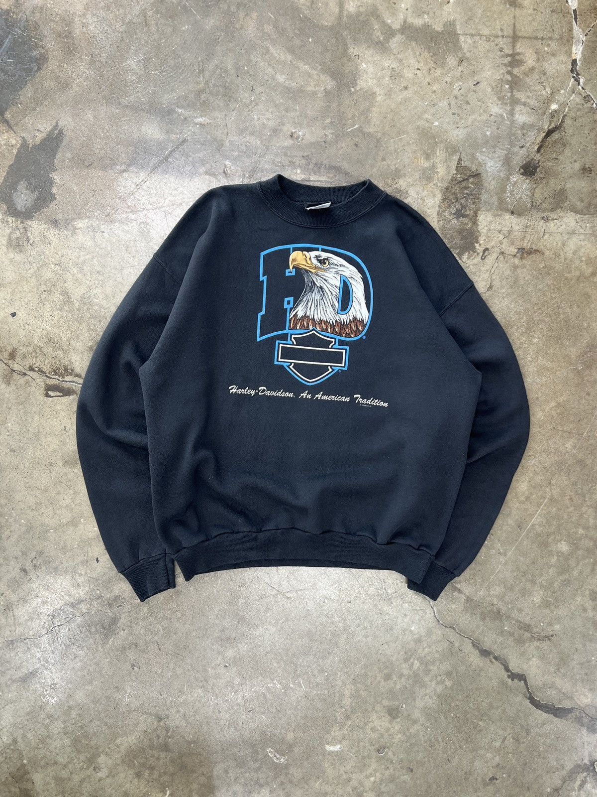 Harley Davidson Vintage 1996 Harley Davidson Eagle Motorcycle Crewneck XL Size US XL / EU 56 / 4 - 6 Thumbnail