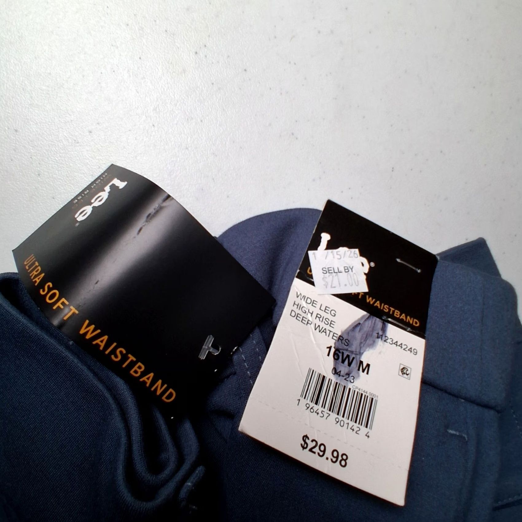 Lee Lee Pants Women 16 Wide Leg High Rise Deep Waters Blue NEW Ultra Soft Waistband Size 38" / US 16 / IT 52 - 5 Thumbnail