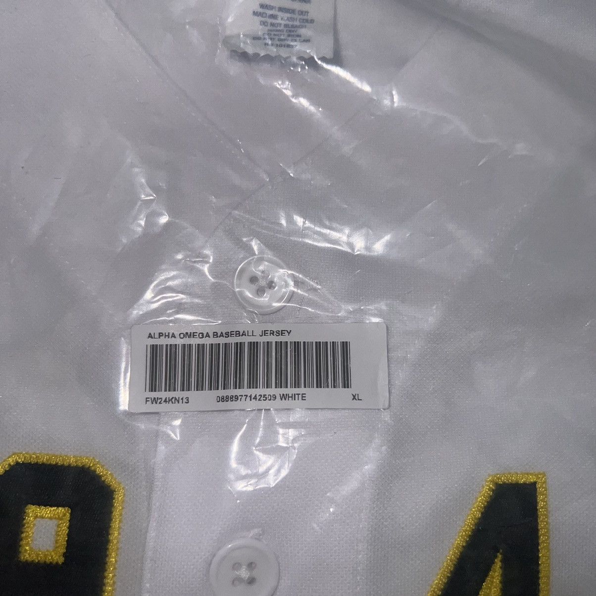 Supreme Supreme Alpha Omega Baseball Jersey White Size: XL Size US XL / EU 56 / 4 - 5 Thumbnail