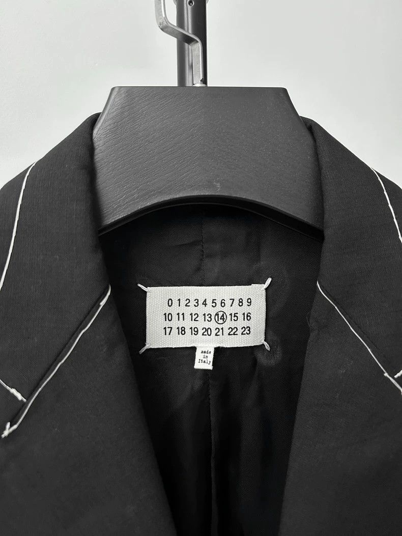 Maison Margiela Maison Margiela Black bright line suit Size 48R - 4 Thumbnail
