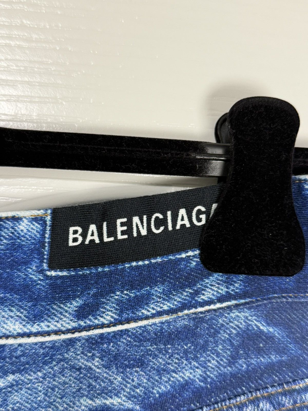 Balenciaga New Balenciaga Trompe-l’oeil denim print pants Size US 30 / EU 46 - 7 Thumbnail